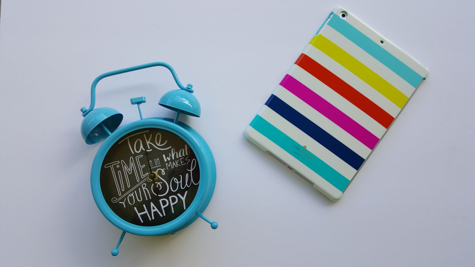 Samsung Galaxy Note5 sample photo. Clock, stripes, ipad photography