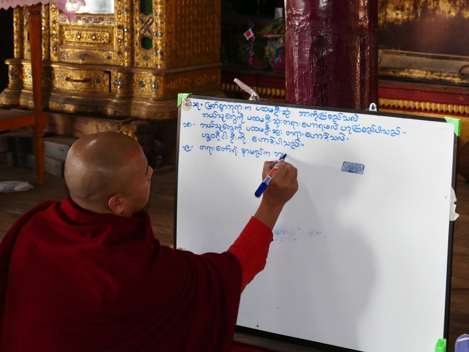 Panasonic Lumix DMC-FZ1000 sample photo. School, write, monk photography