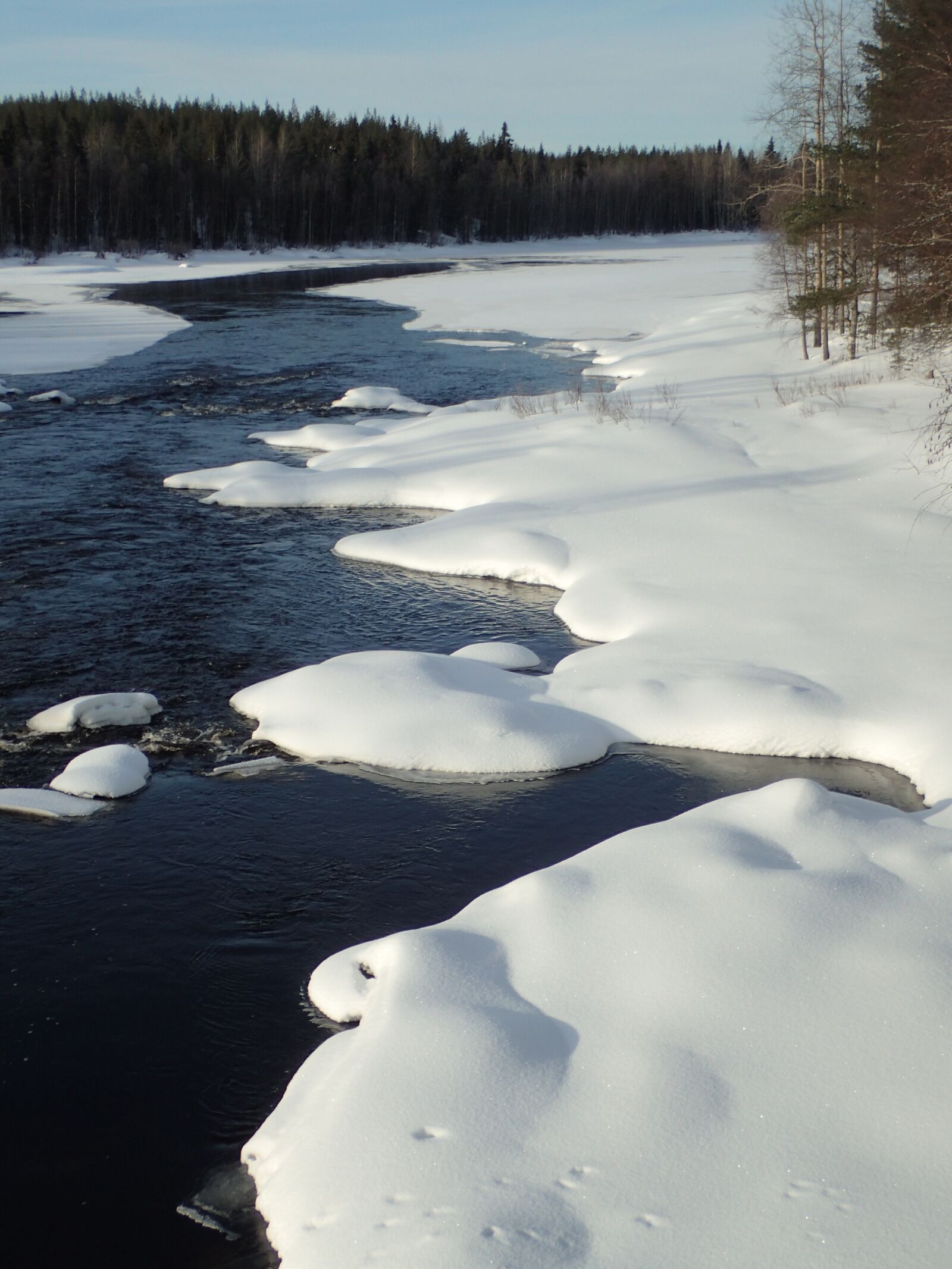 Olympus TG-4 sample photo. River, finland, snow photography