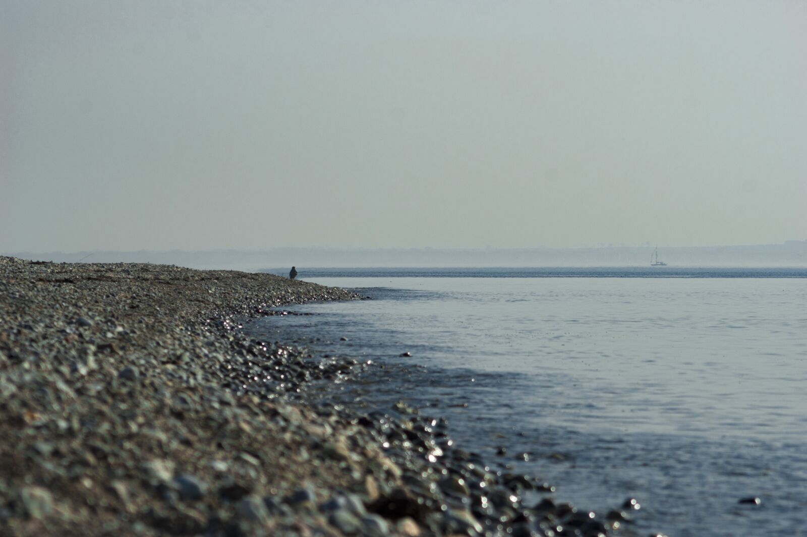 Sony Alpha DSLR-A350 sample photo. Sea, tides, angler photography