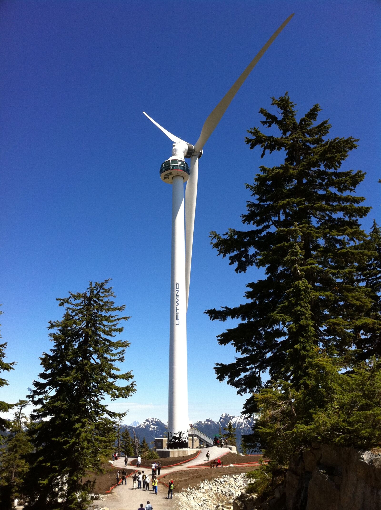Apple iPhone 4 sample photo. Windmill, forest, wind photography