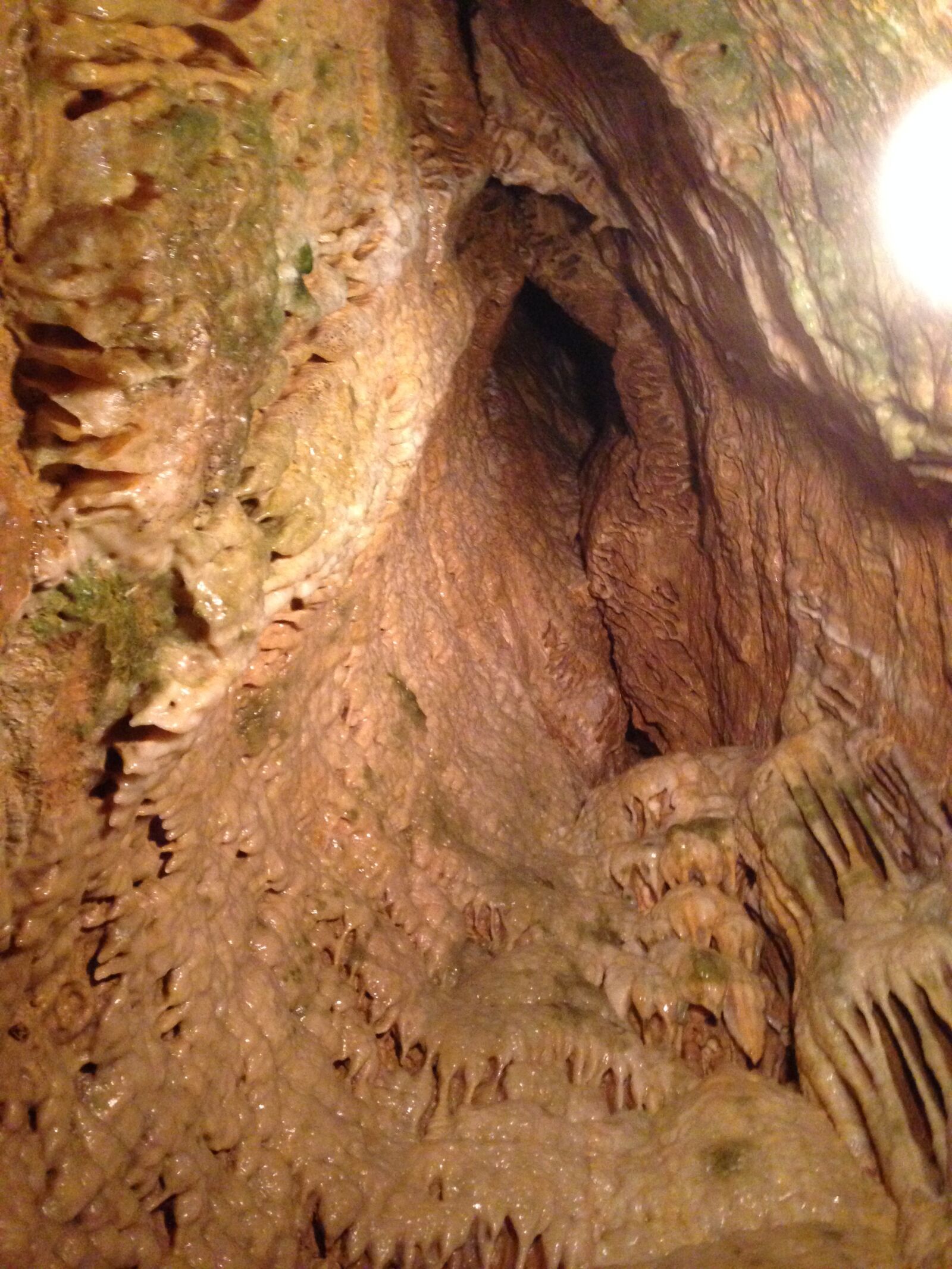 iPhone 5 back camera 4.12mm f/2.4 sample photo. Stalactite, cave, speleology photography