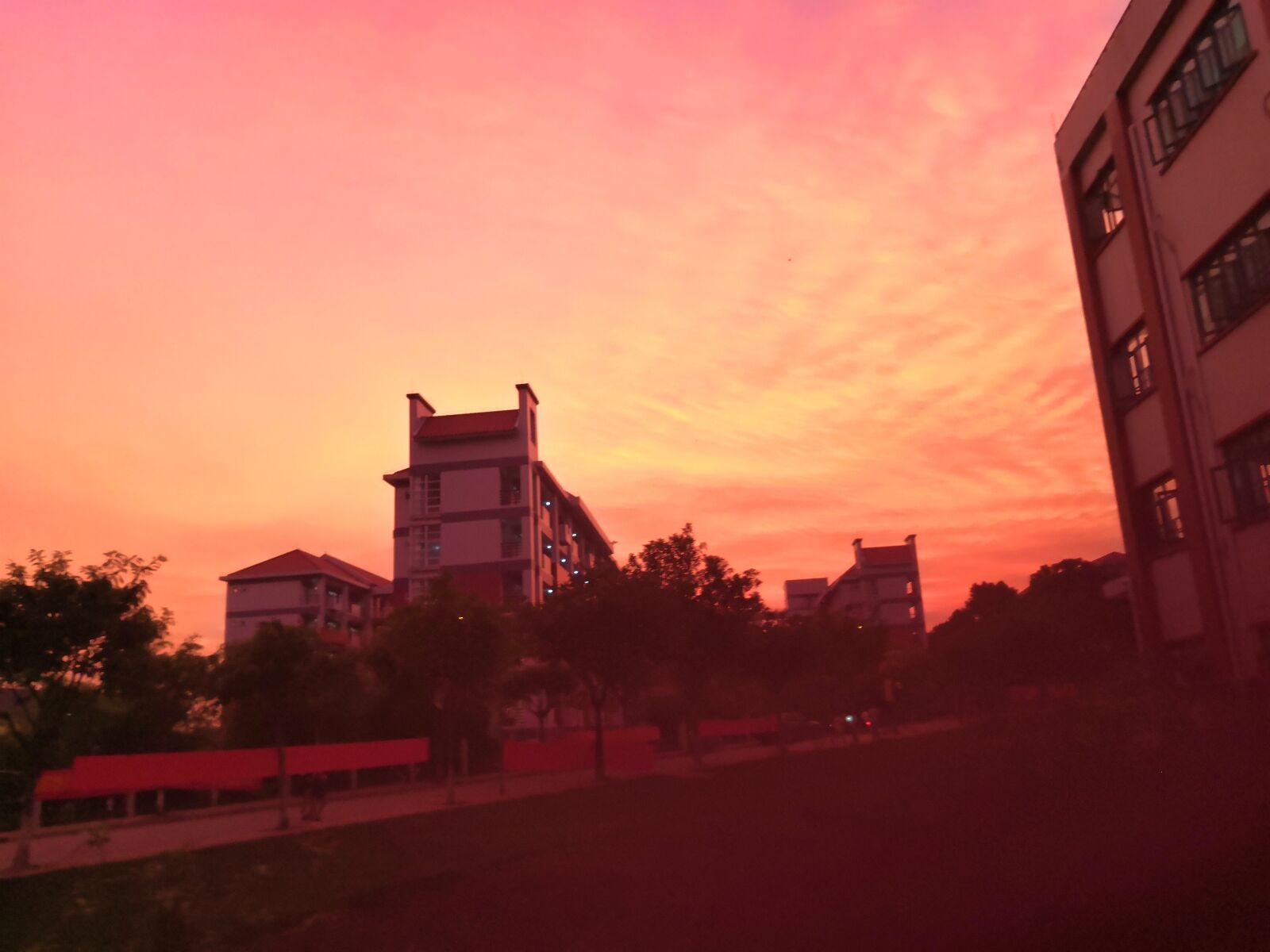 HUAWEI Honor 10 sample photo. Sunset, campus, building photography