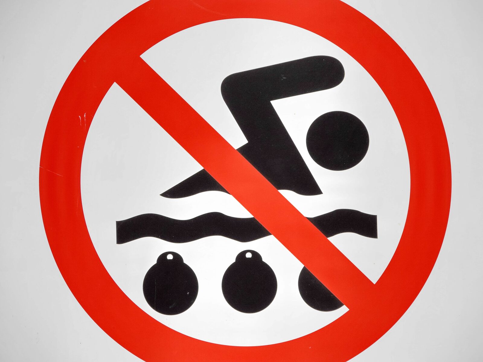 Nikon Coolpix P520 sample photo. Danger, sign, swimming, warning photography