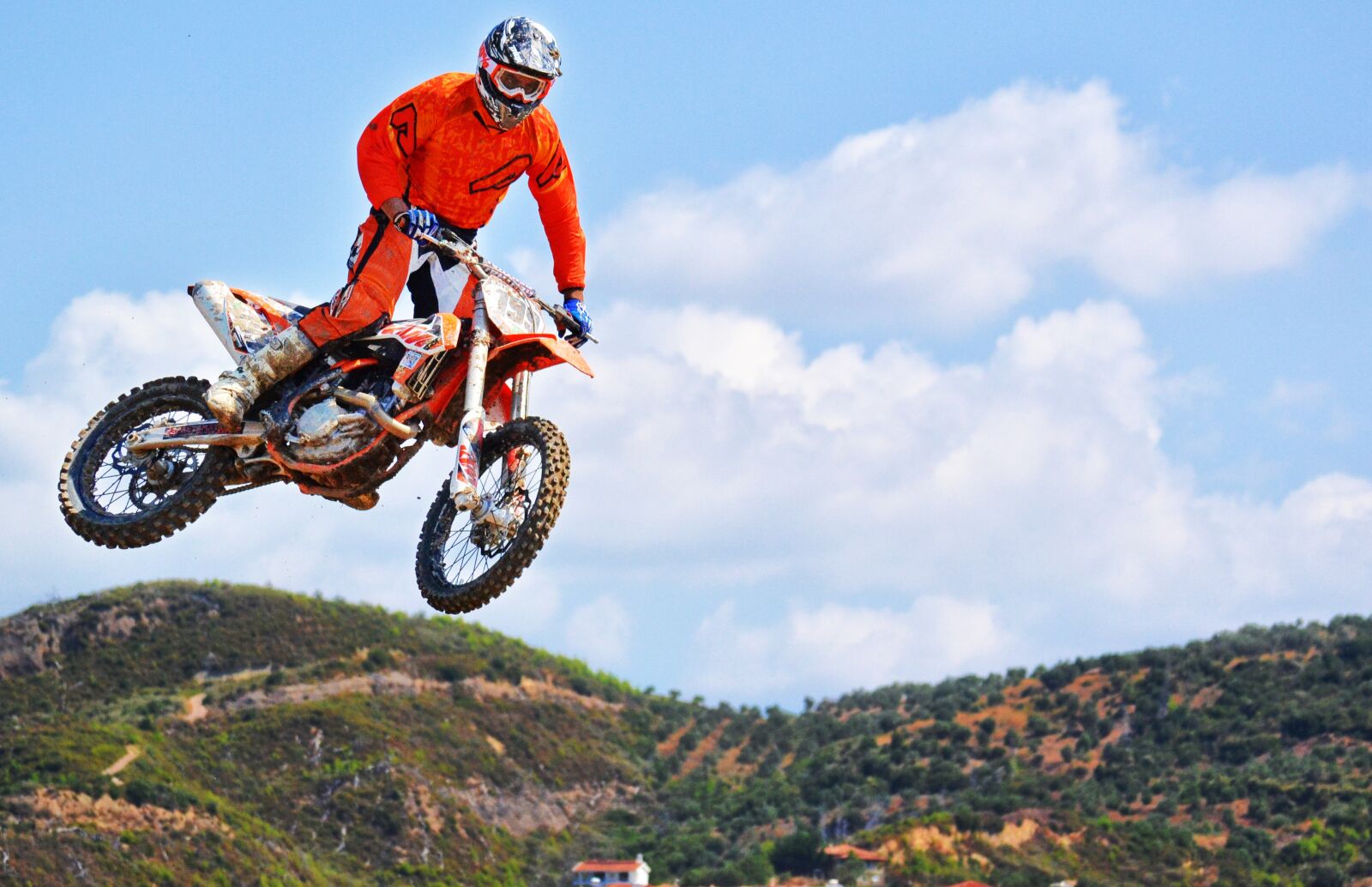 Nikon D3100 sample photo. Motocross rider, jump, dirt photography