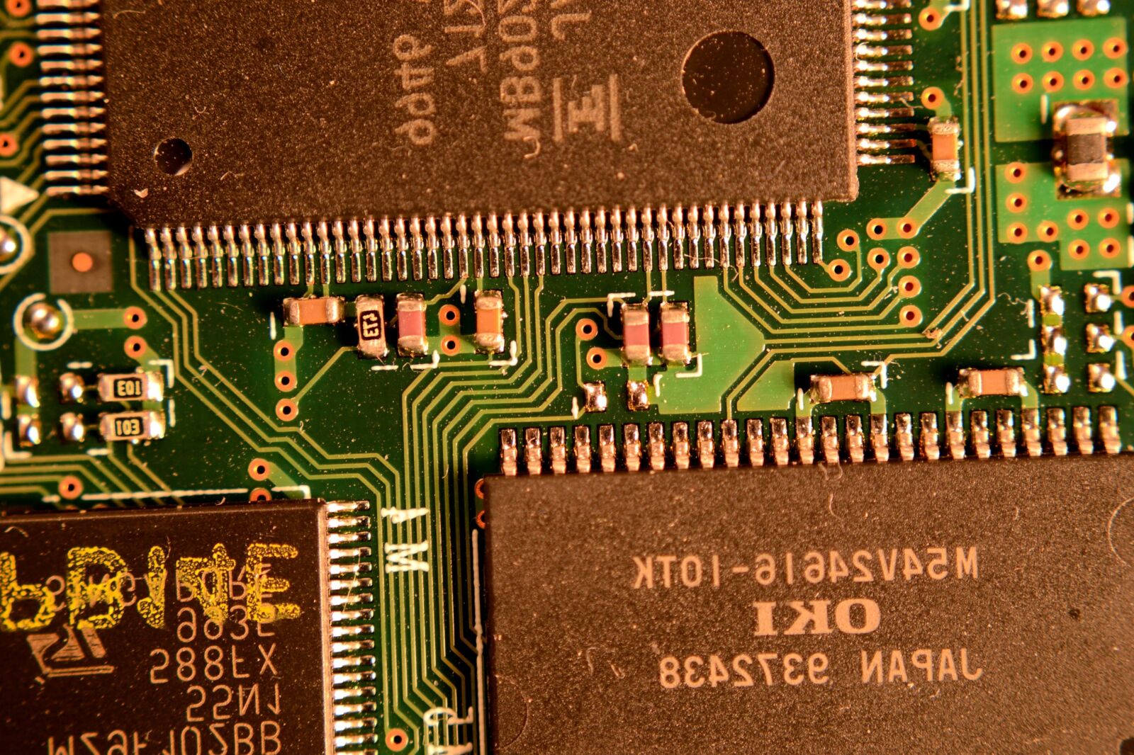 Nikon D3100 sample photo. Computer chips, circuits, motherboard photography