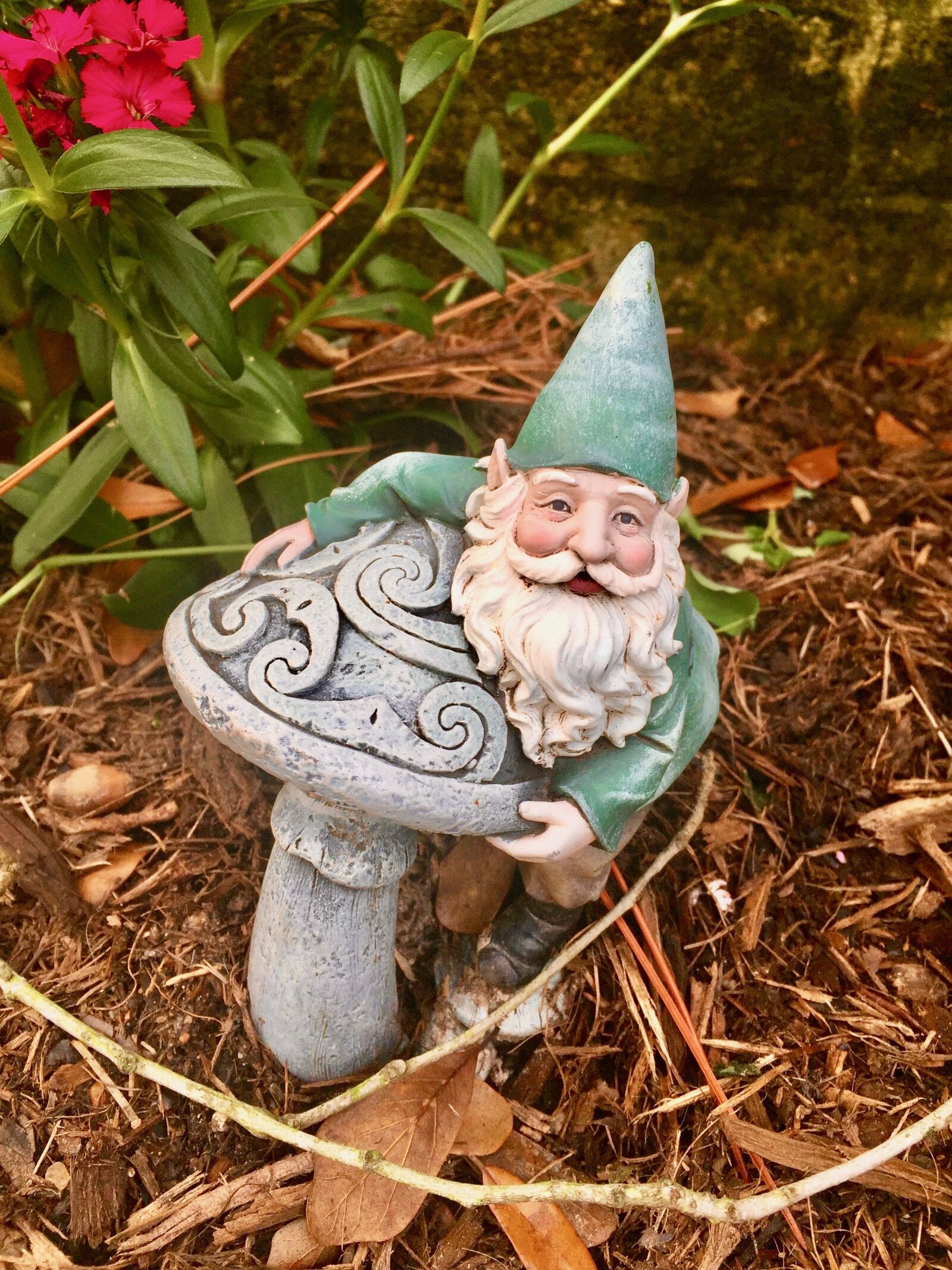 iPhone 6 Plus back camera 4.15mm f/2.2 sample photo. Garden, flowers, gnome photography