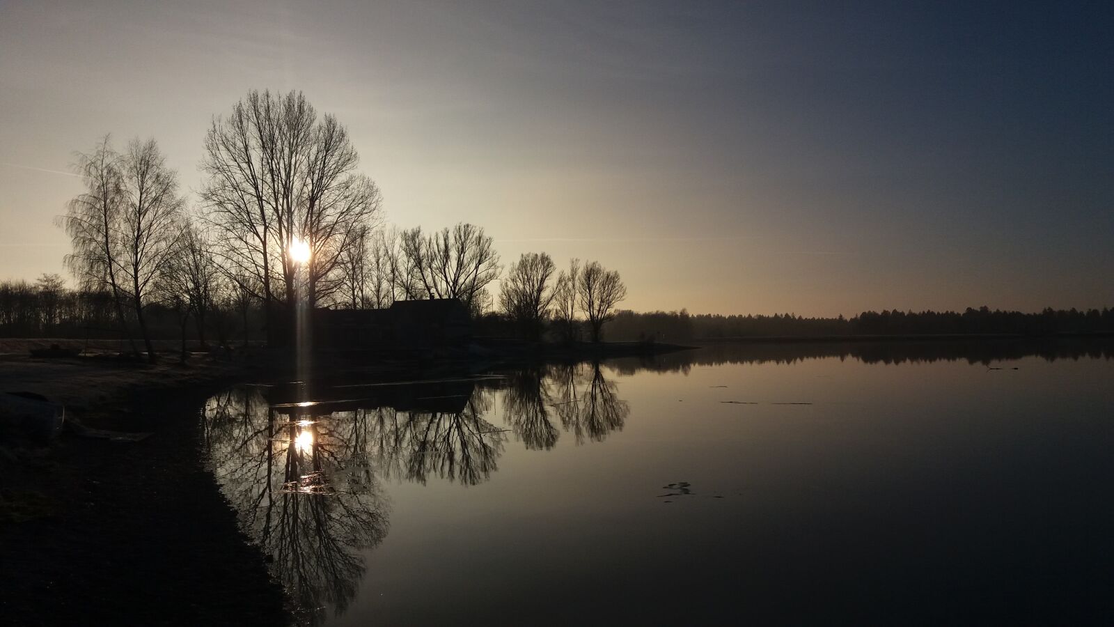 Samsung Galaxy J5 sample photo. Lake, winter, trees photography