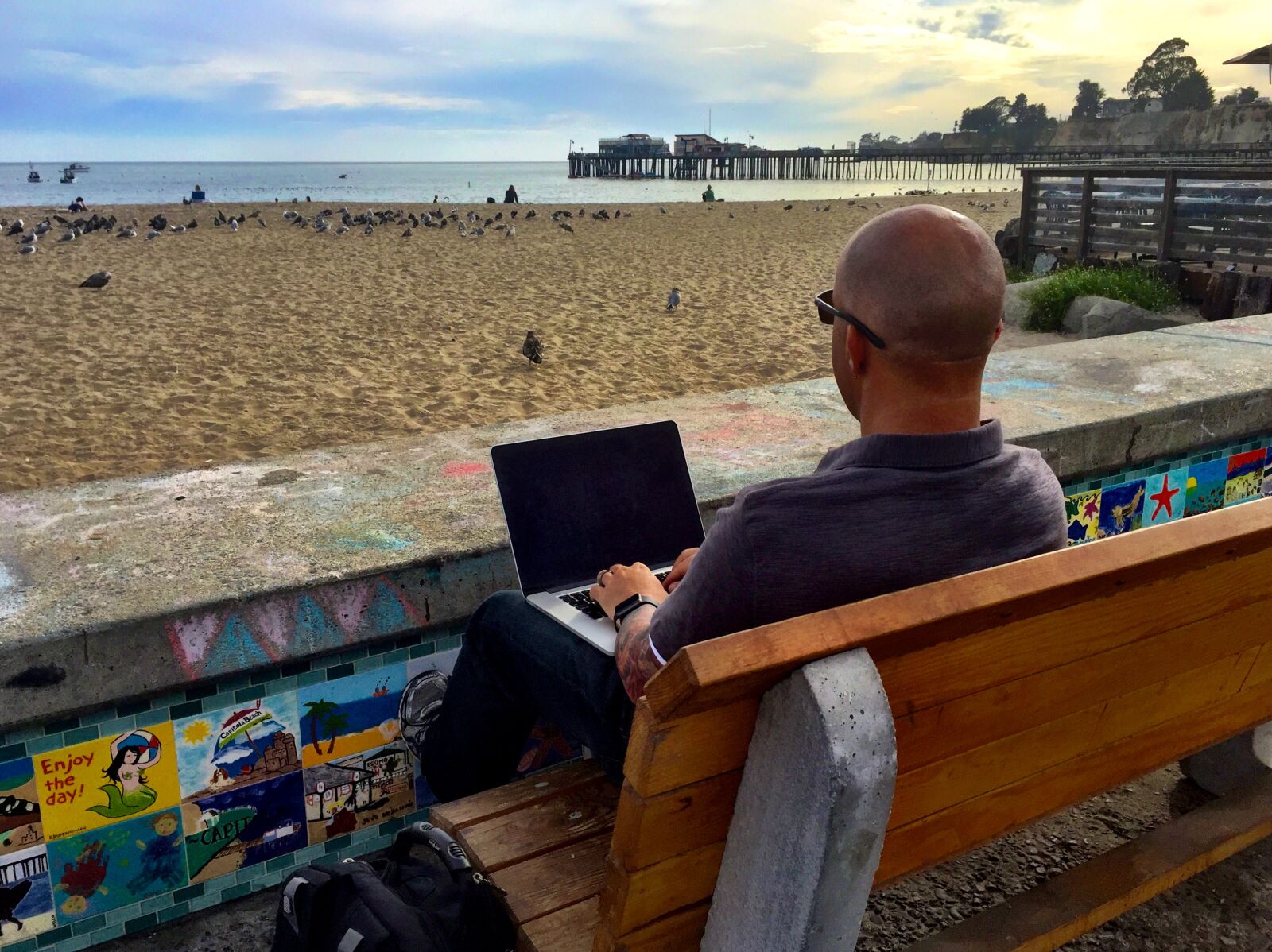 Apple iPhone 6 sample photo. Beach, businessman photography