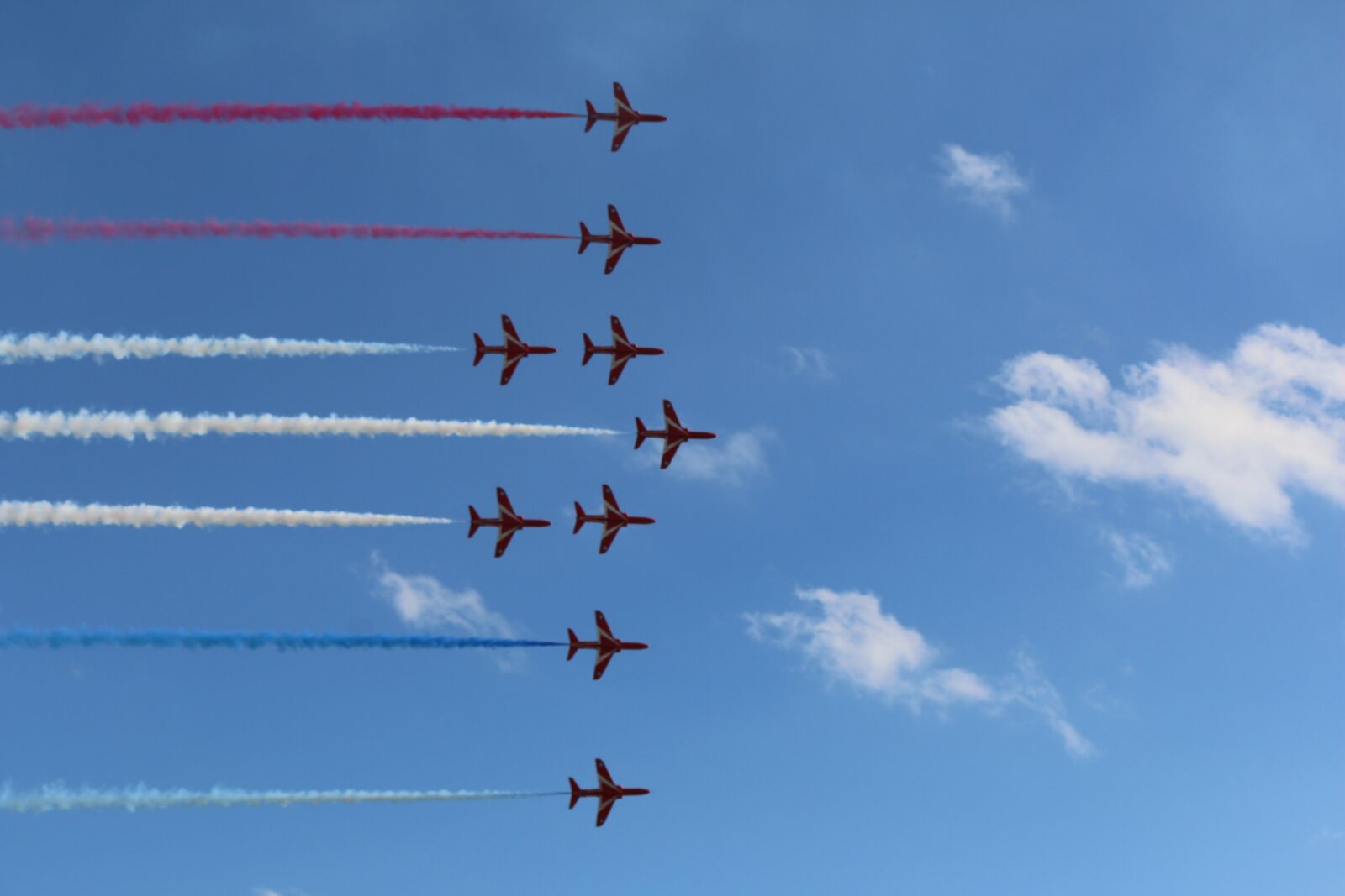 Canon EF-S 55-250mm F4-5.6 IS II sample photo. Red arrows, flight, airplane photography