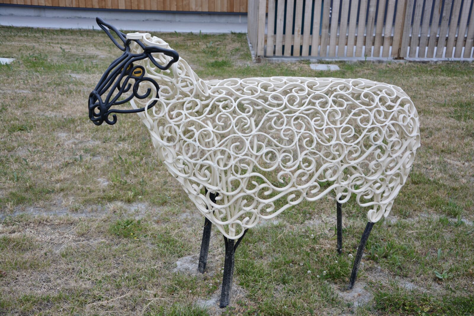 Nikon D5200 sample photo. Sculpture wrought iron, sheep photography