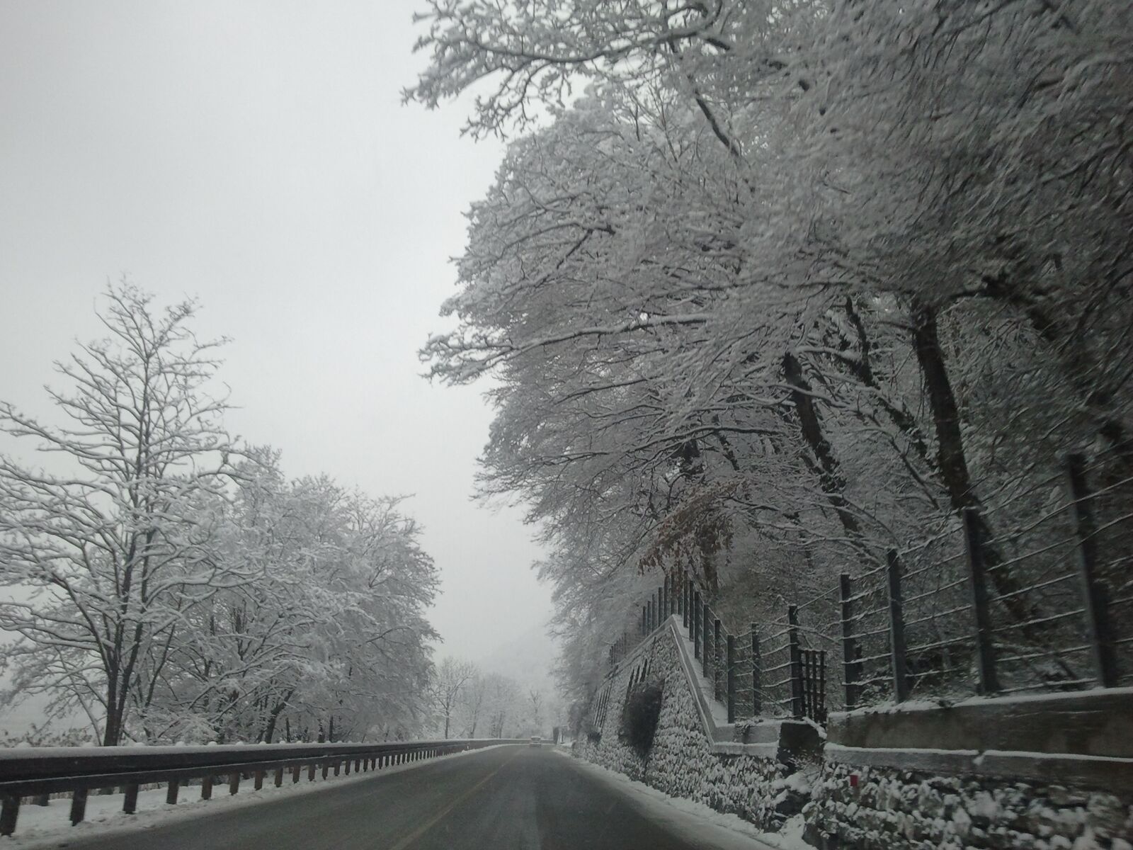 Samsung Galaxy S Plus sample photo. Snow, road, asphalt photography