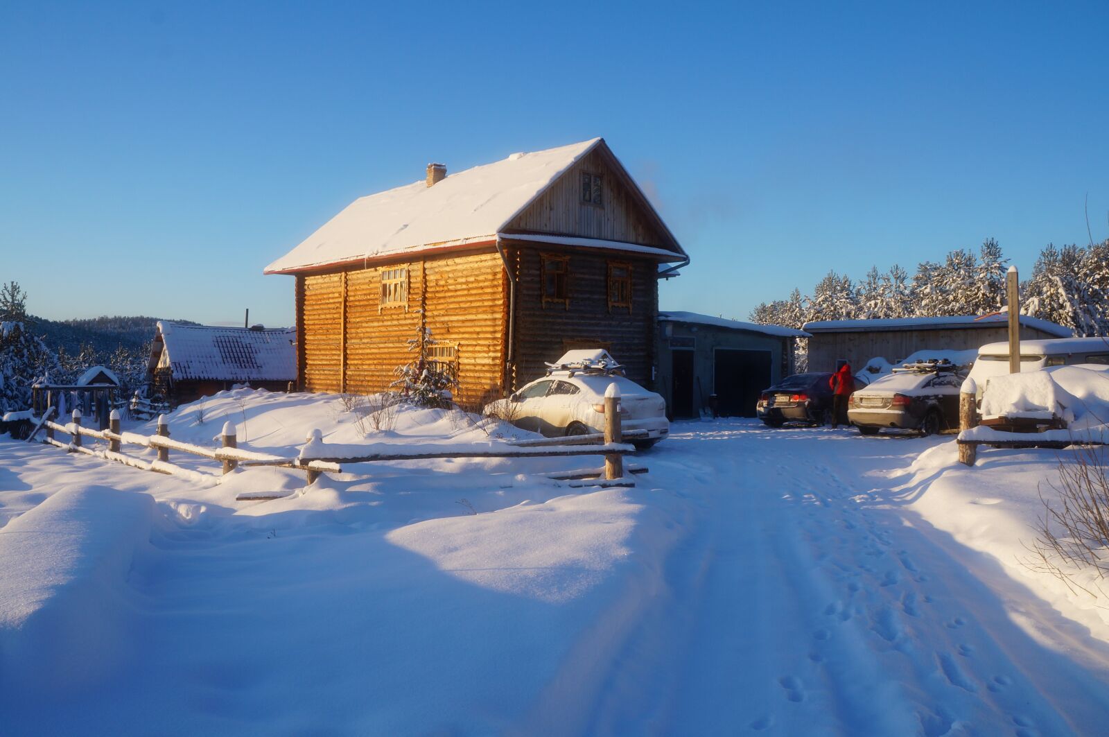 Sony Alpha NEX-F3 + Sony E 18-55mm F3.5-5.6 OSS sample photo. House, winter, village photography