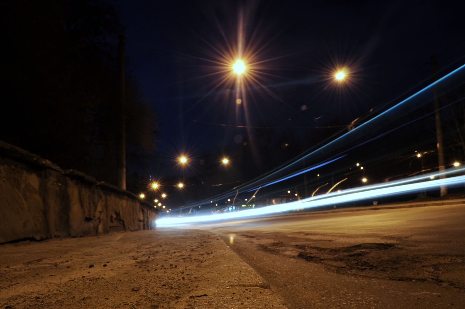 Nikon D5000 sample photo. Car, lights, light, night photography
