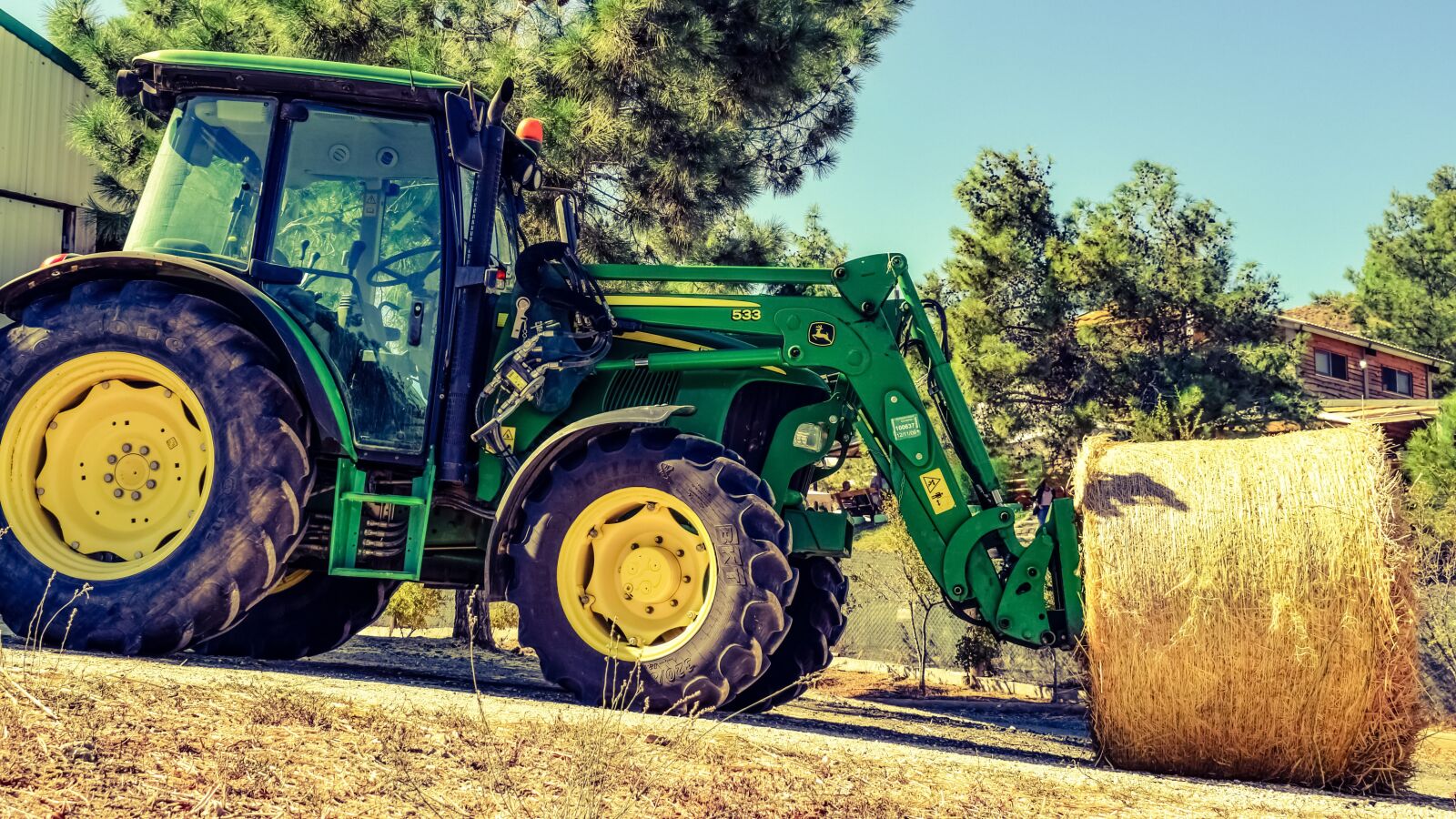 Nikon D3300 sample photo. Tractor, hay, bale photography