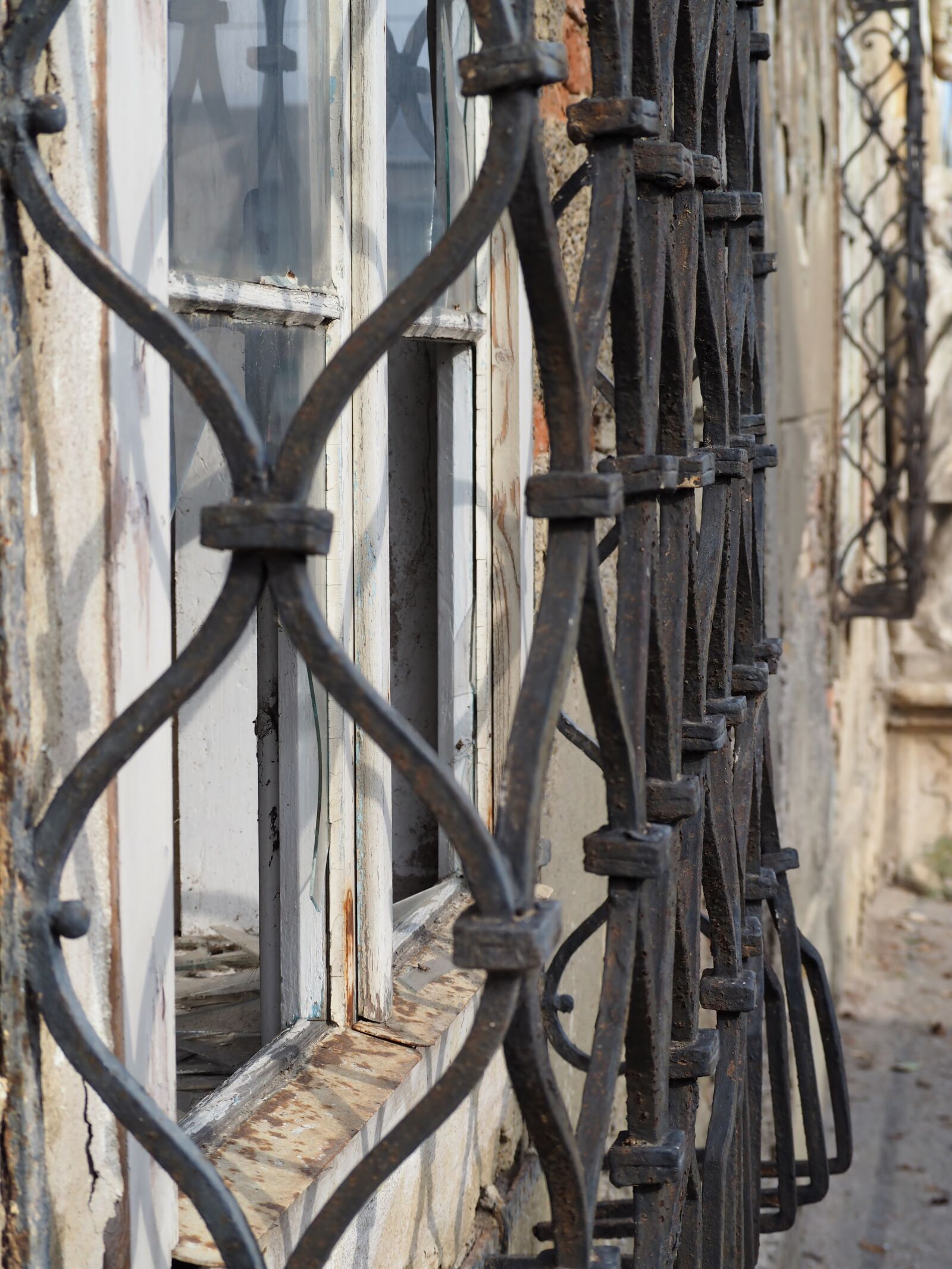 Olympus OM-D E-M10 sample photo. Window, old, grid photography