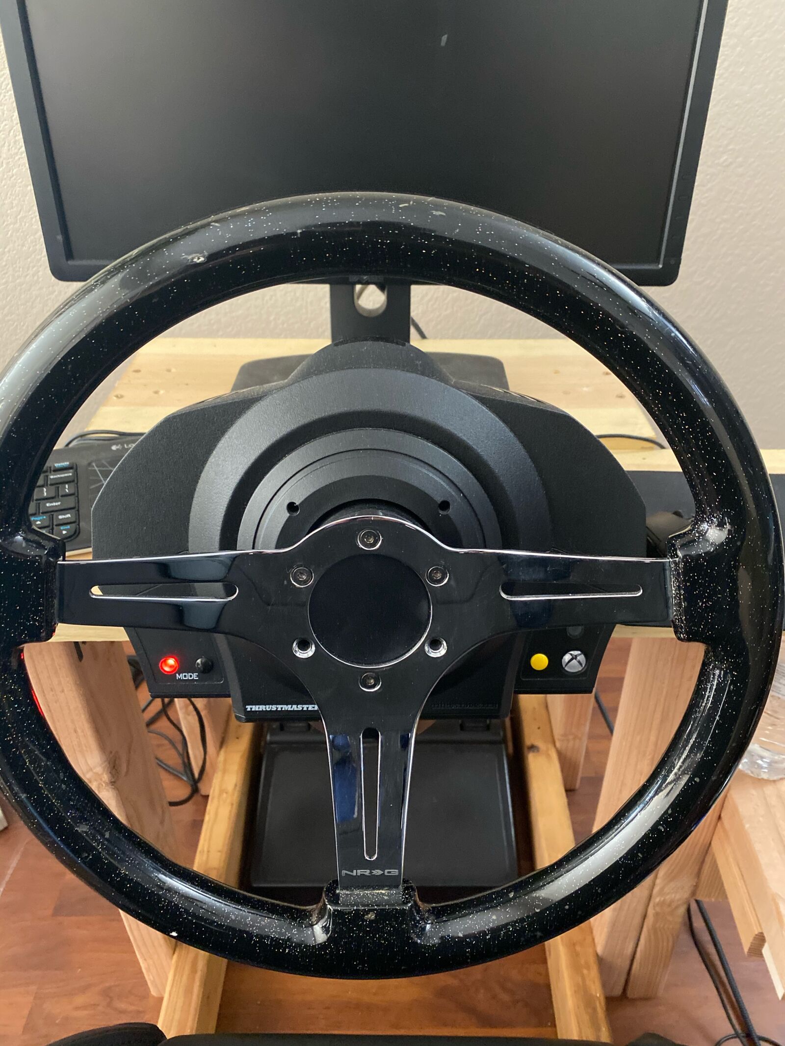 iPhone 11 back dual wide camera 4.25mm f/1.8 sample photo. Thrustmaster, t300, assettocorsa photography