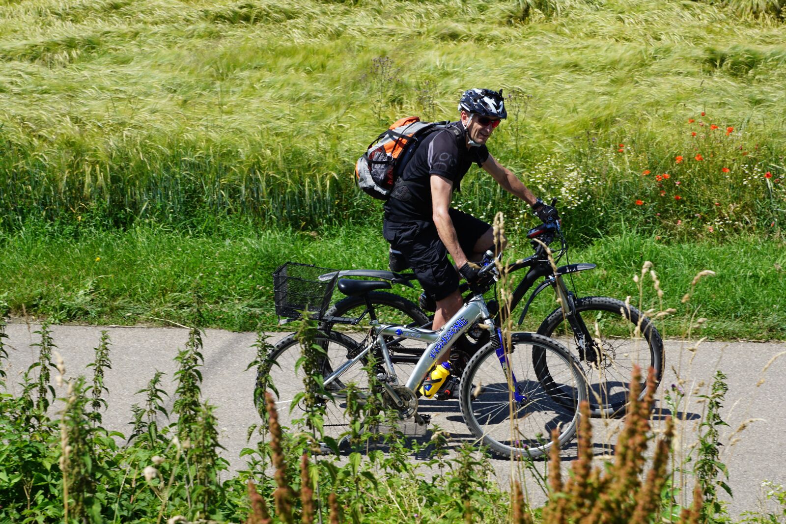 Sony ILCA-77M2 + Sony DT 16-50mm F2.8 SSM sample photo. Man, bike, helper photography