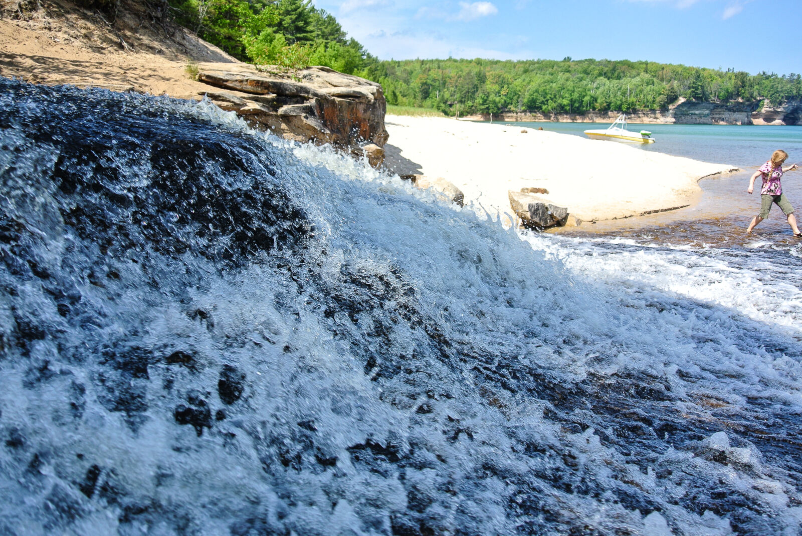 Nikon 1 Nikkor VR 10-30mm F3.5-5.6 sample photo. Beach, creek, falls, lady photography
