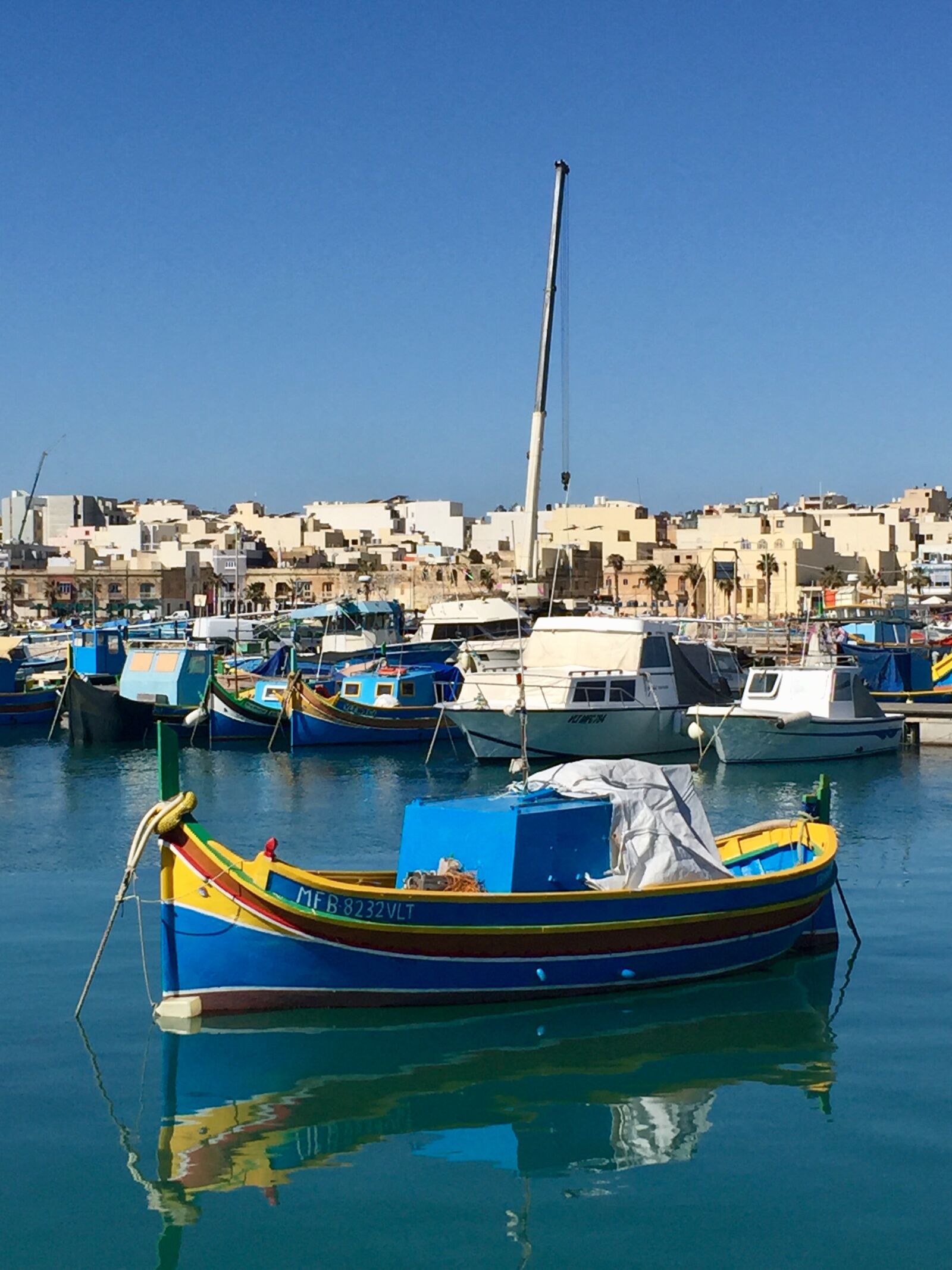 iPhone 6 back camera 4.15mm f/2.2 sample photo. Malta, marsaxlokk, port photography