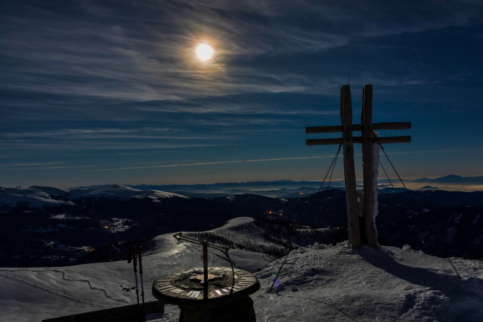Canon EOS 5D Mark IV sample photo. Full moon, mountain, summit photography