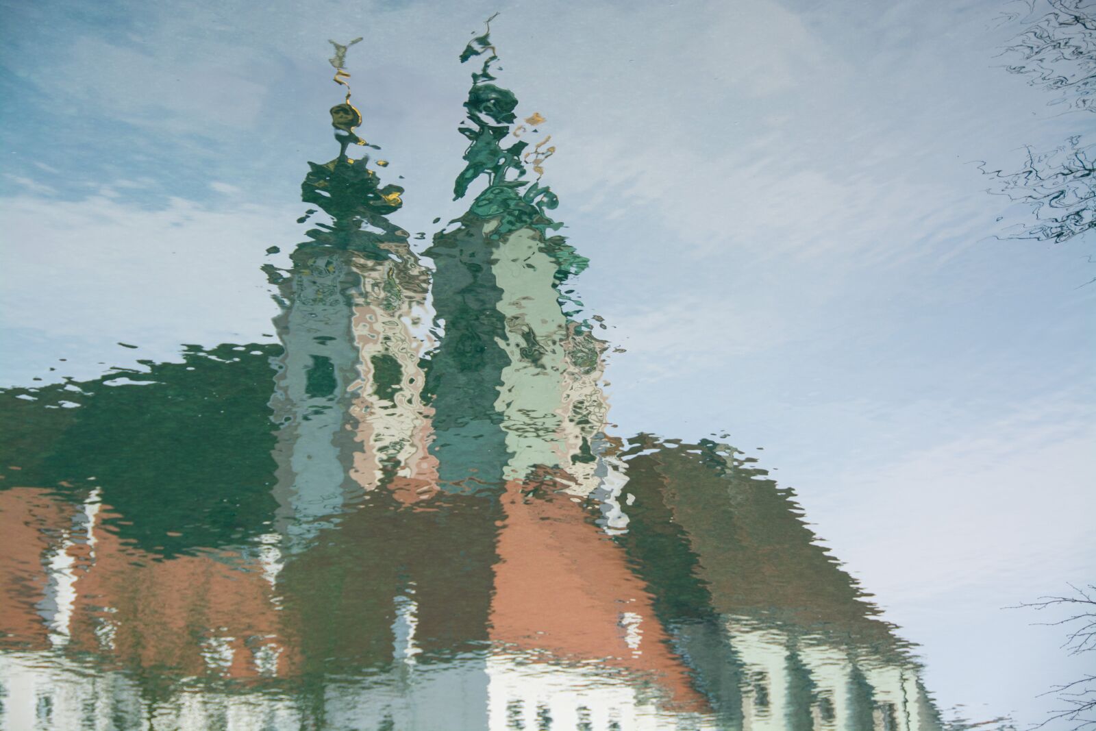 Nikon D7100 sample photo. Mirroring, water, church photography