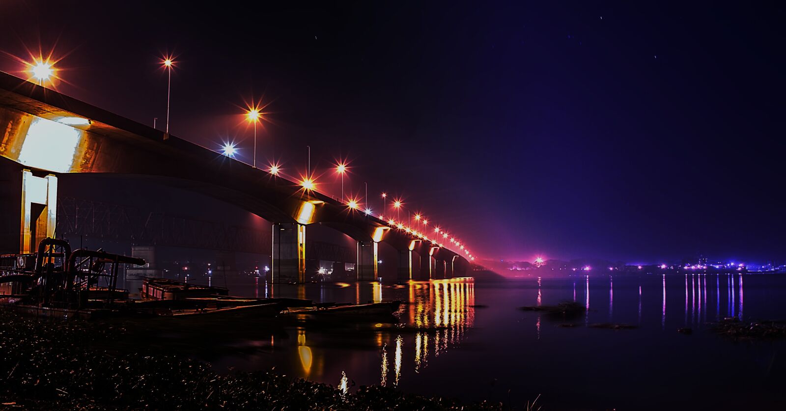 Canon EF-S 18-135mm F3.5-5.6 IS sample photo. Bridge, night photography, voyrob photography