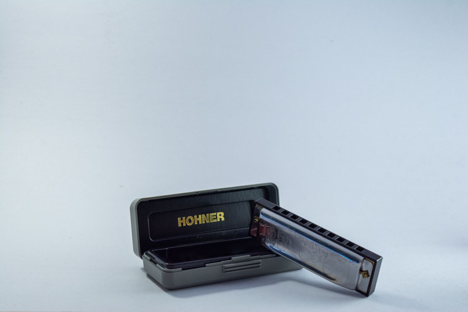 Nikon D5200 sample photo. Harmonica, isolated, white background photography