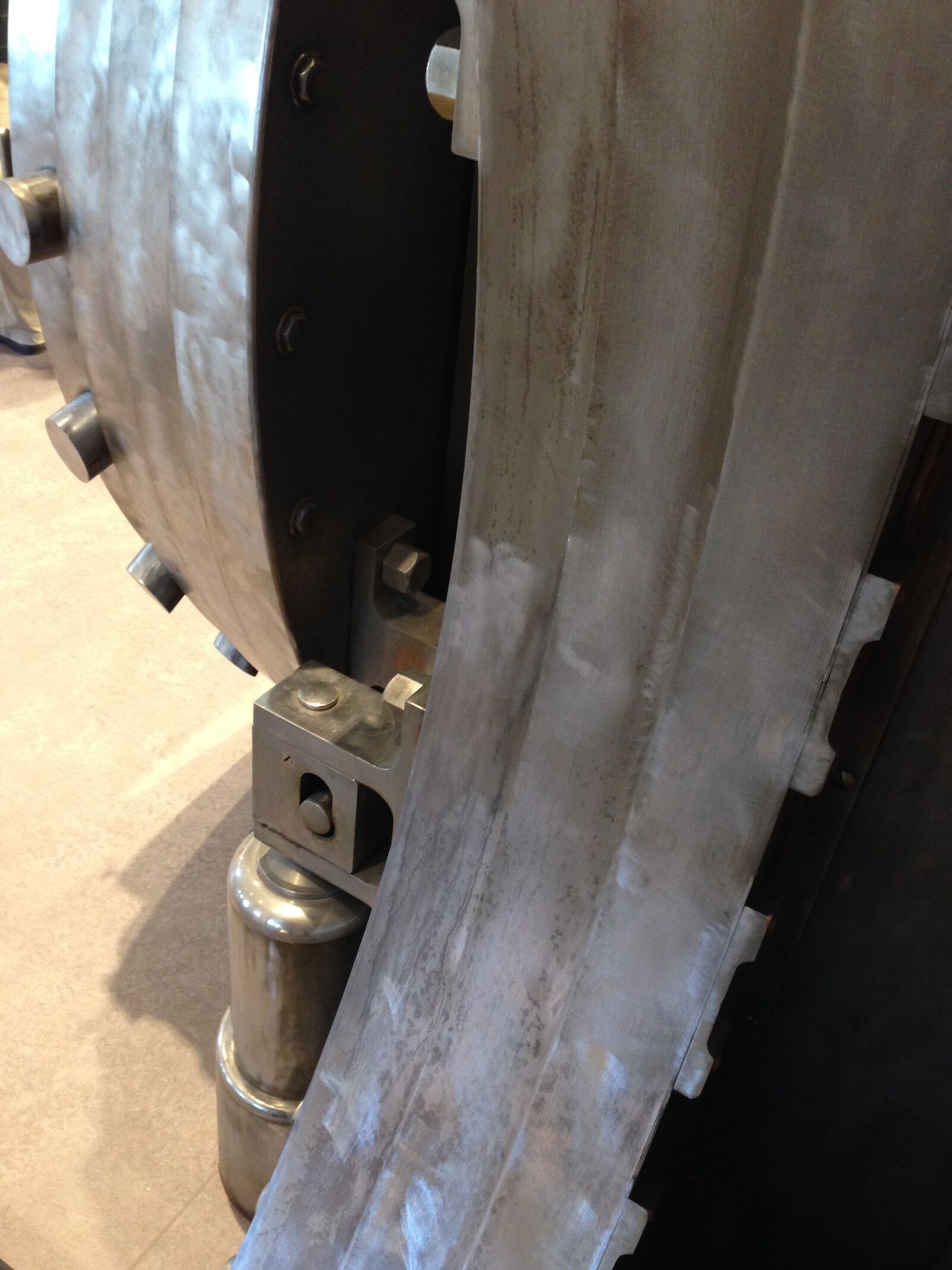 iPhone 5 back camera 4.12mm f/2.4 sample photo. Abstract, bank vault door photography
