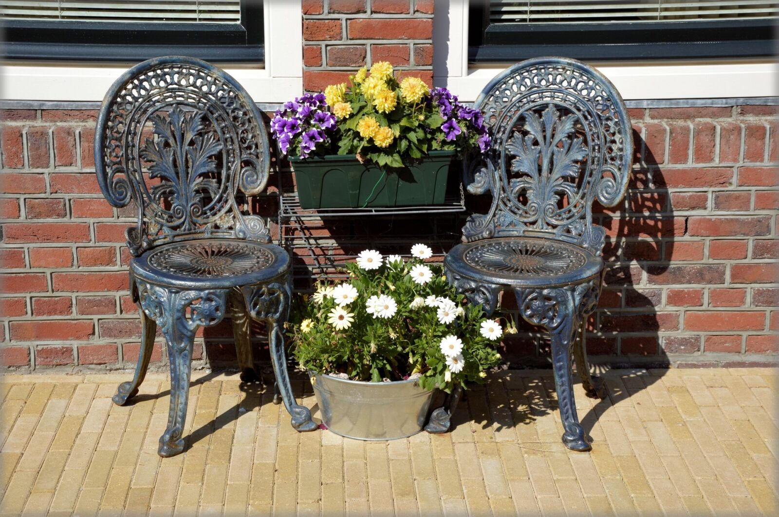 Nikon D3200 sample photo. Chair, decoration, flower, pot photography