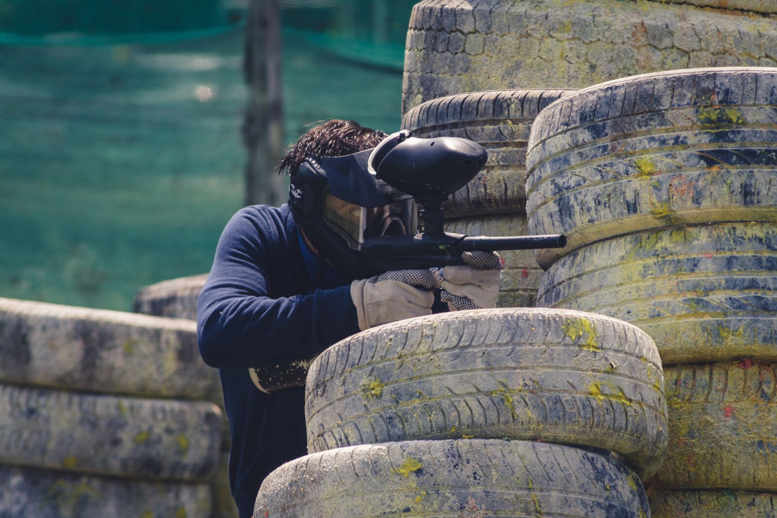 Canon EOS 7D + Canon EF 100-300mm F4.5-5.6 USM sample photo. Paintball, marker, weapon photography