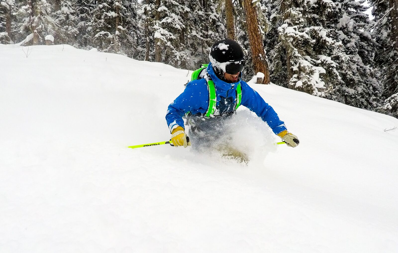 GoPro Hero5 Black sample photo. Skiing, powder, deep snow photography