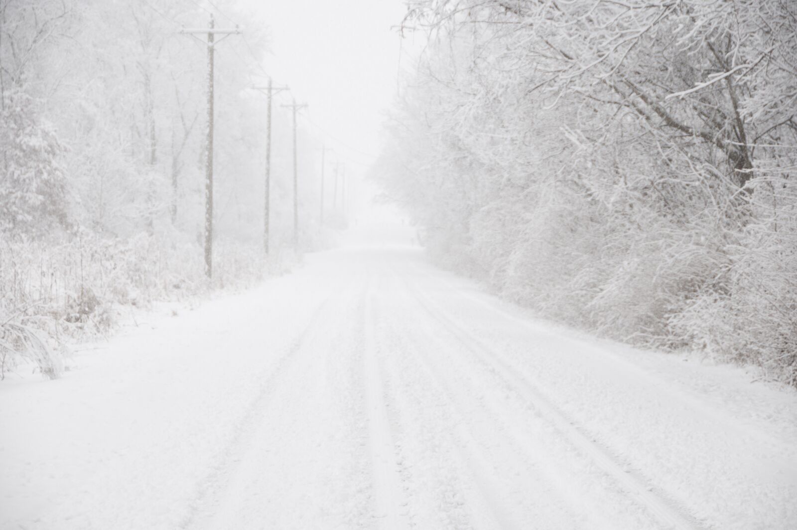 Nikon D300 sample photo. Snow, road, winter photography