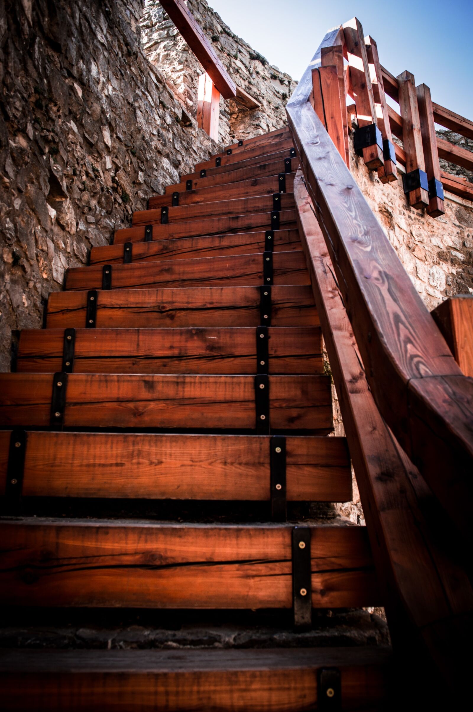 Nikon D3200 sample photo. Stairway, tower, wood photography