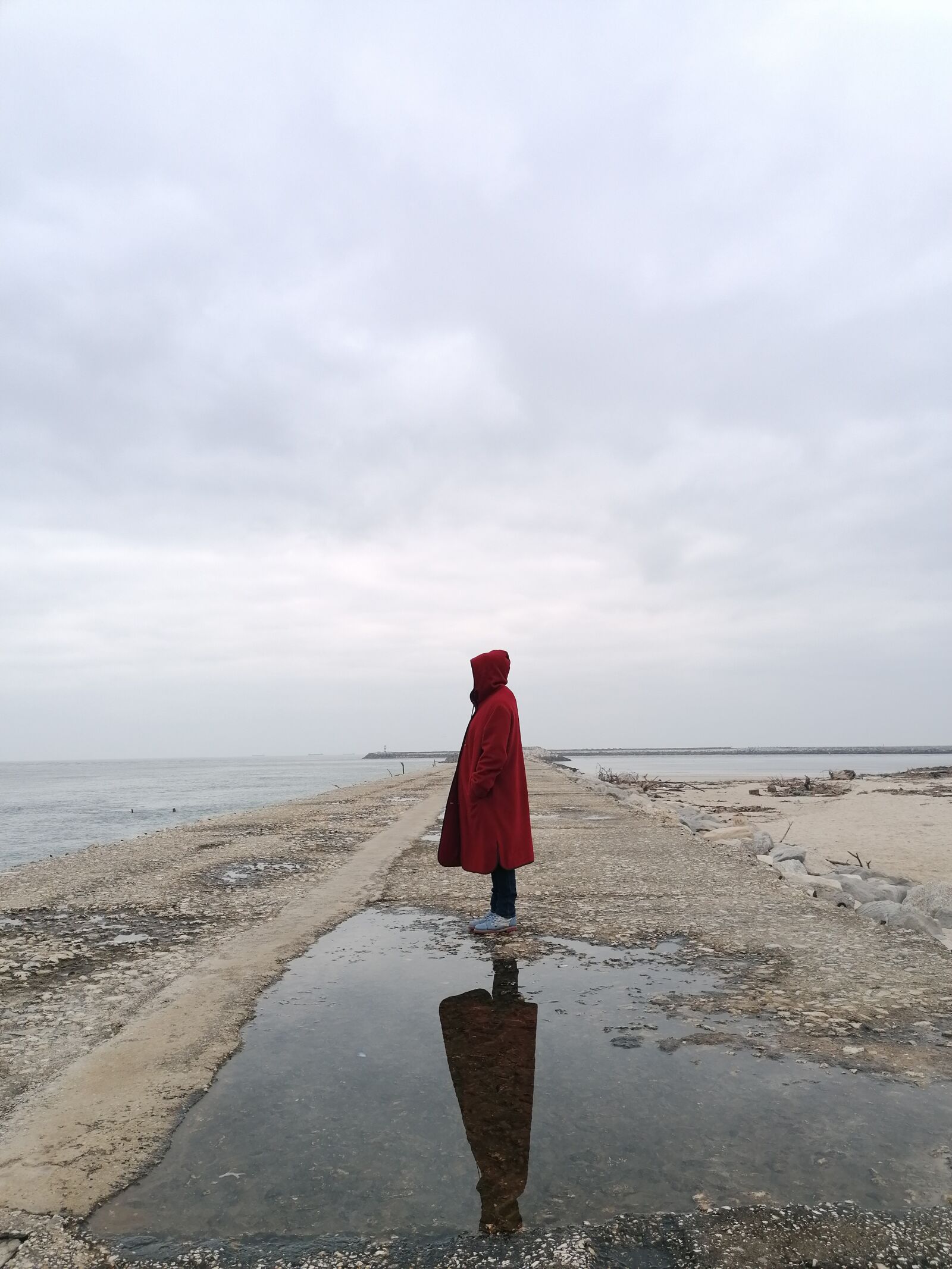 HUAWEI P30 LITE sample photo. Red, hood, girl photography