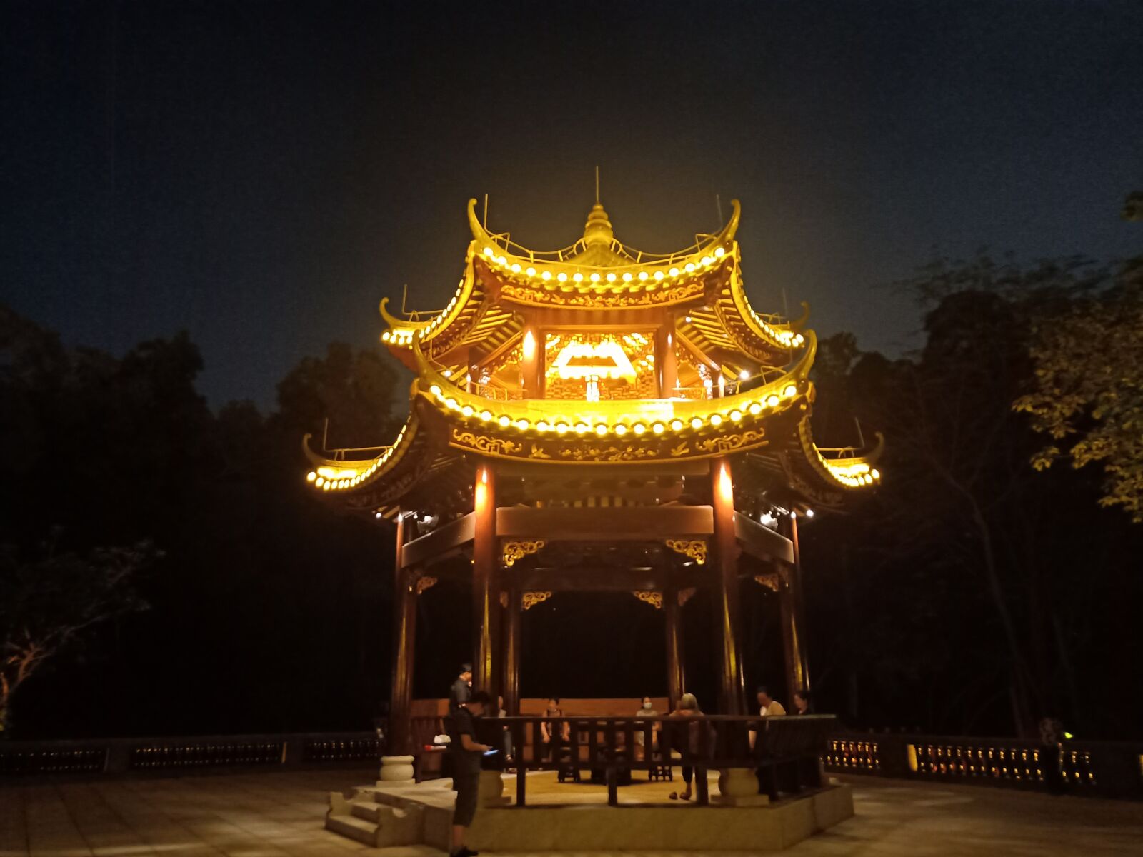 OPPO R15 sample photo. Park, pavilion, night view photography