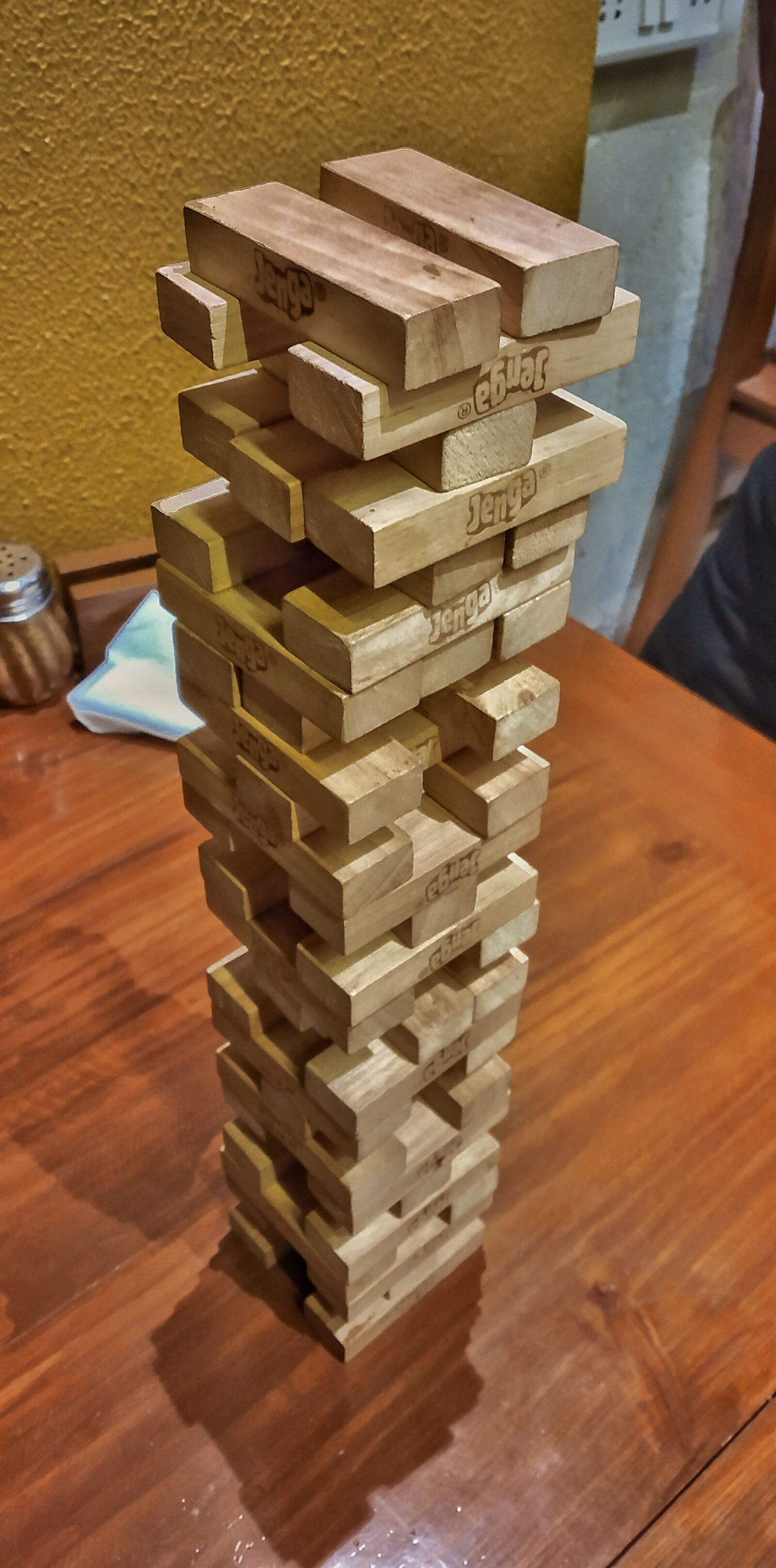 Xiaomi Redmi Note 5 Pro sample photo. Jenga game, indoor game photography