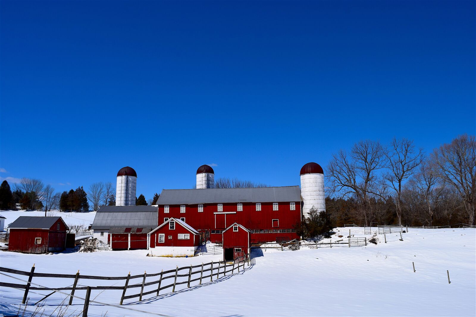Nikon D3300 sample photo. Farm, snow, silo photography