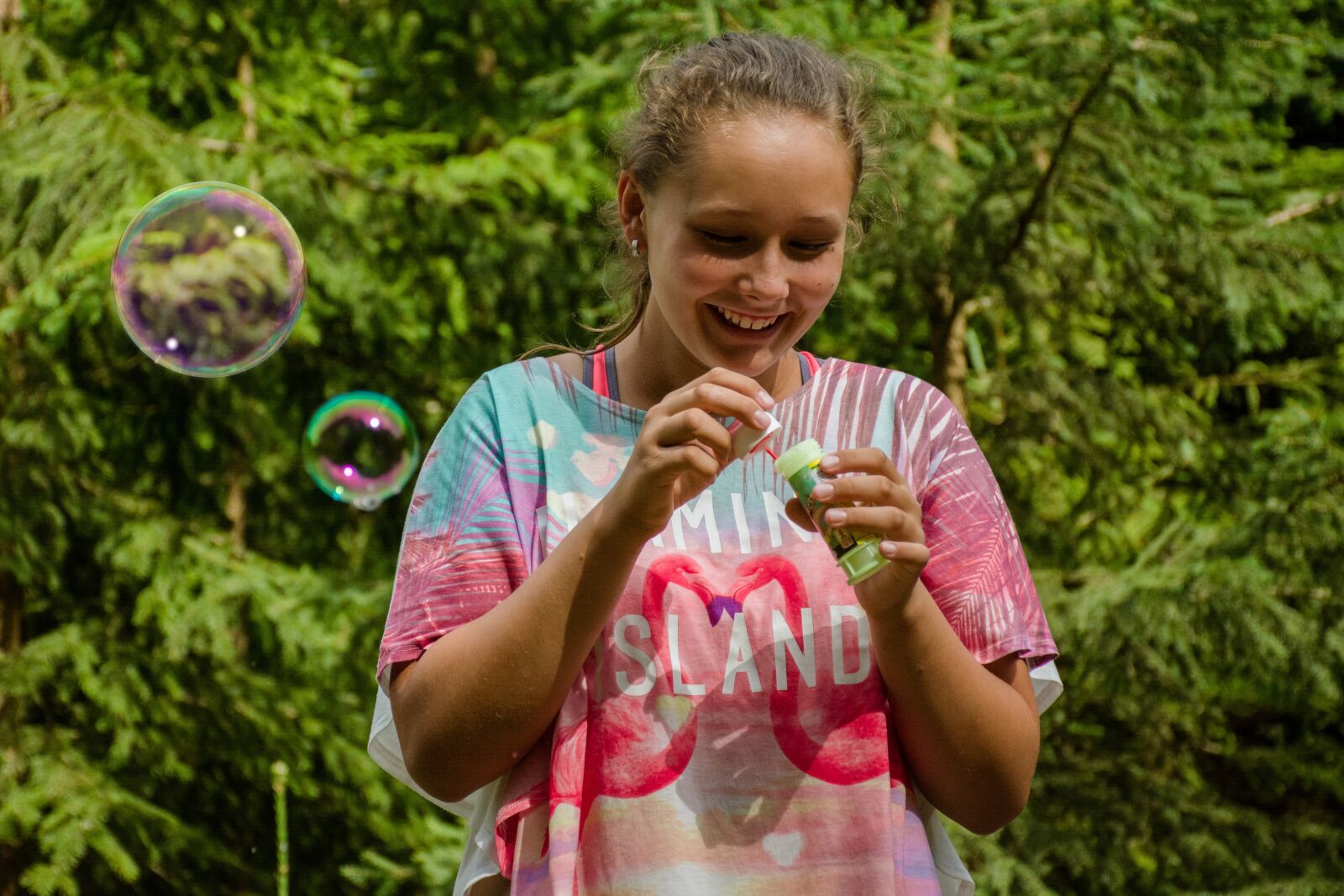 Nikon D5200 sample photo. Girl, bubbles, bubble photography