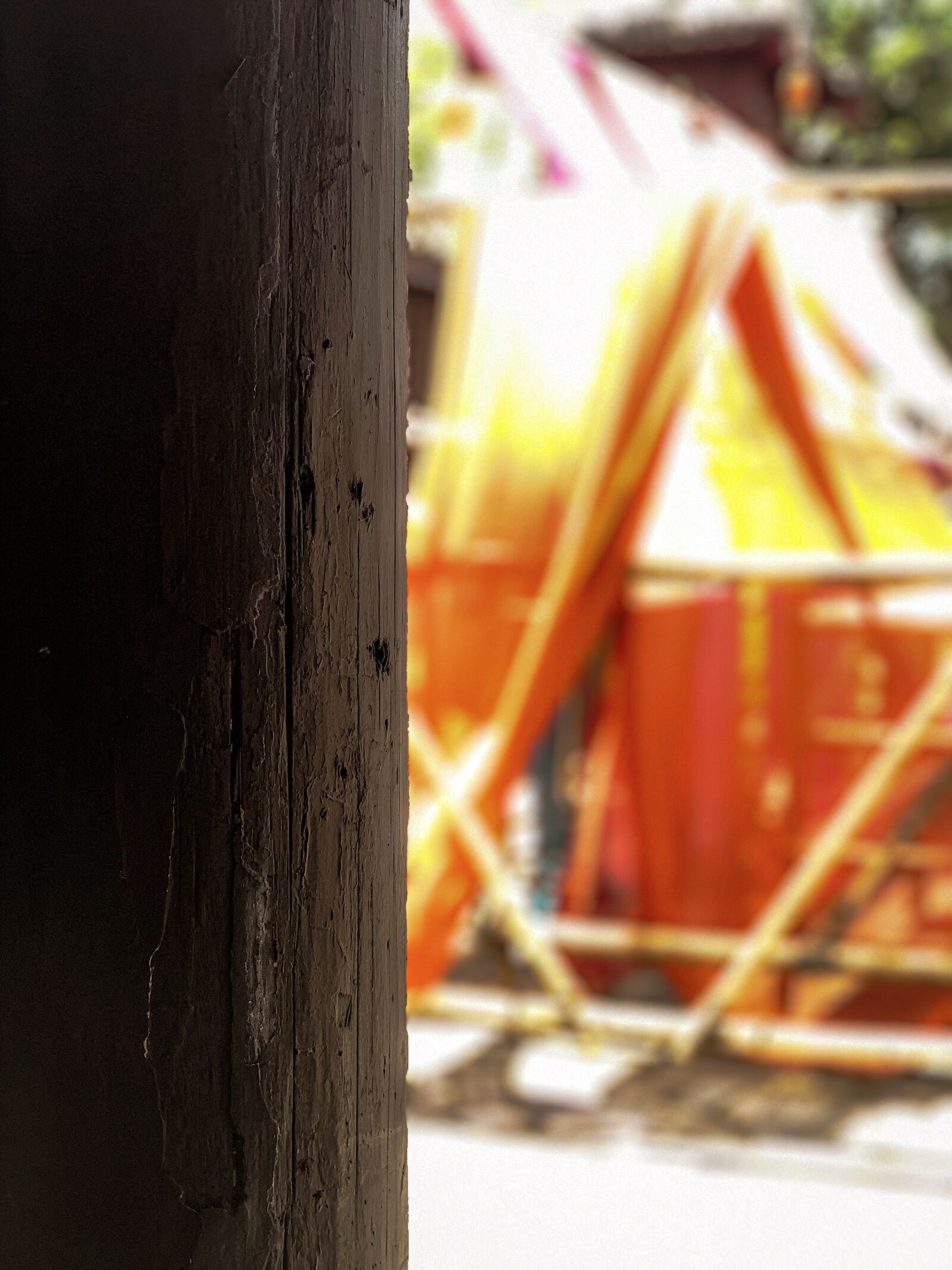 iPhone X back dual camera 6mm f/2.4 sample photo. Textile, wood, red photography