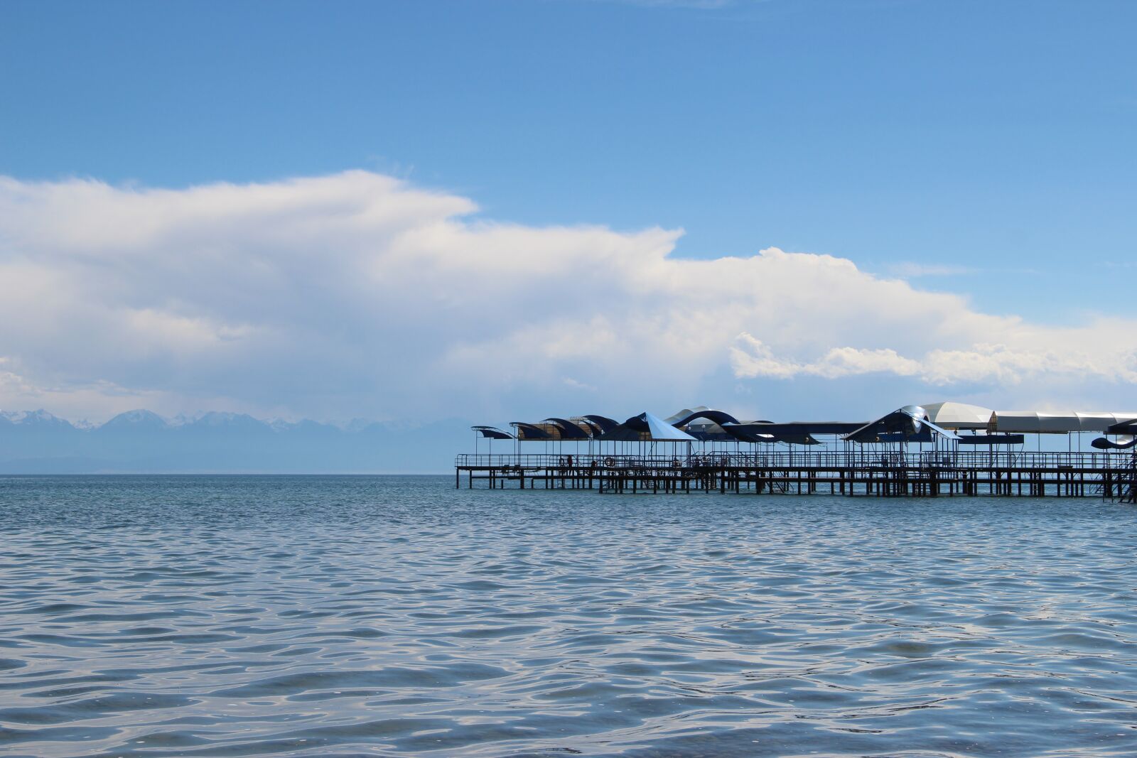 Canon EF-S 18-135mm F3.5-5.6 IS sample photo. Issyk kul, pierce, clouds photography