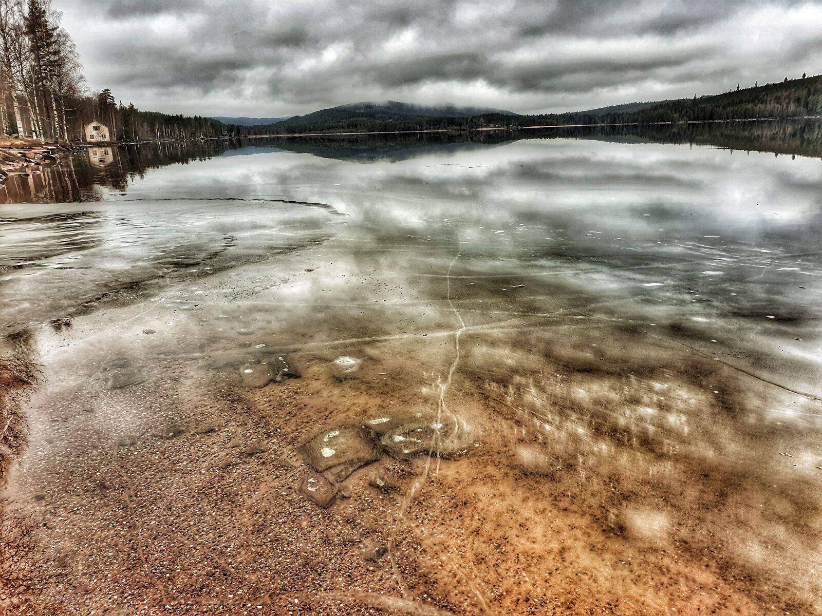 Samsung Galaxy Note9 sample photo. Frozen lake, lake, clouds photography
