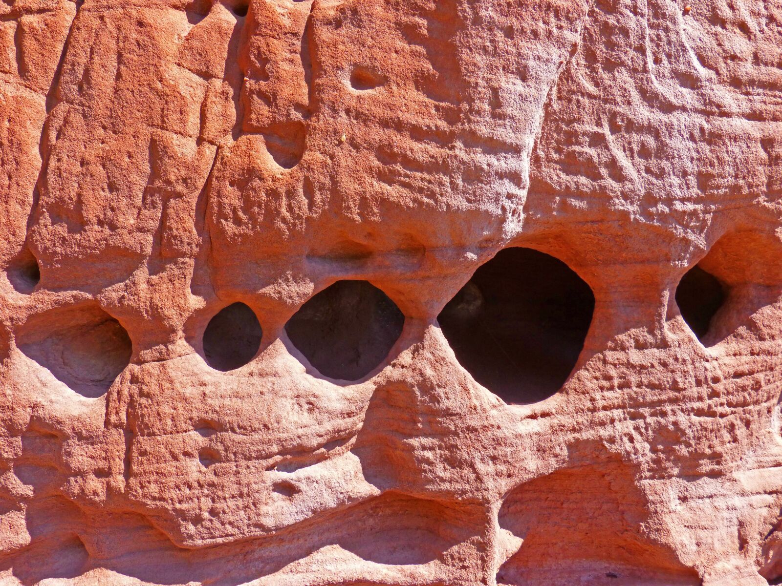Panasonic DMC-FZ62 sample photo. Red sandstone, holes, abstract photography