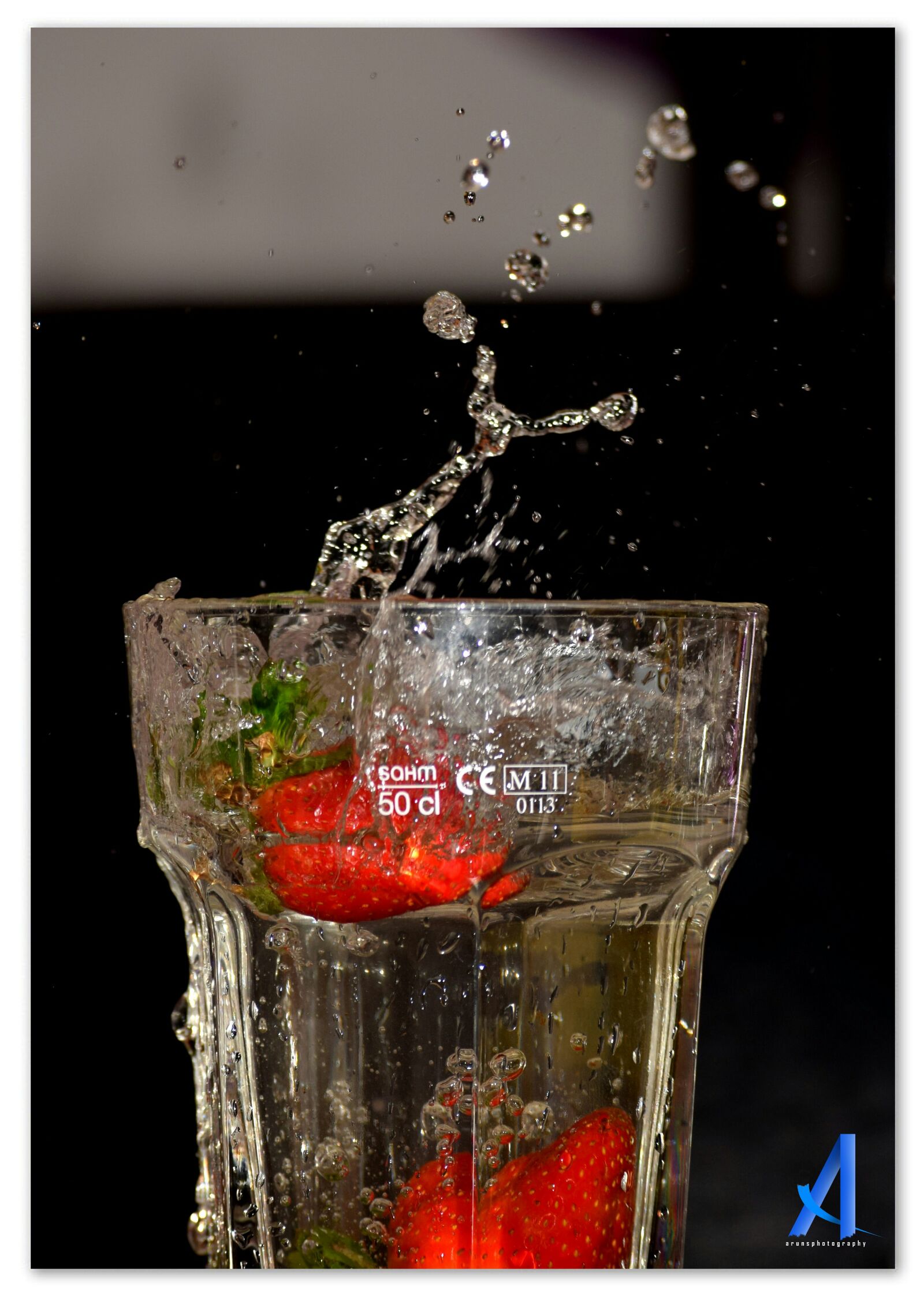 Nikon D3300 sample photo. Arunsphotography, glass, strawberries, water photography