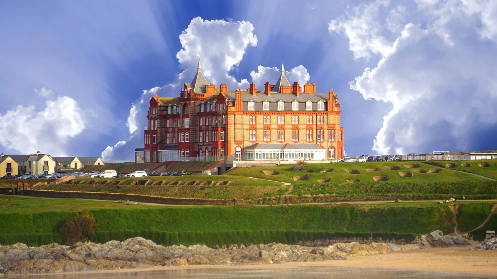 Sony E 55-210mm F4.5-6.3 OSS sample photo. The headland hotel, newquay photography