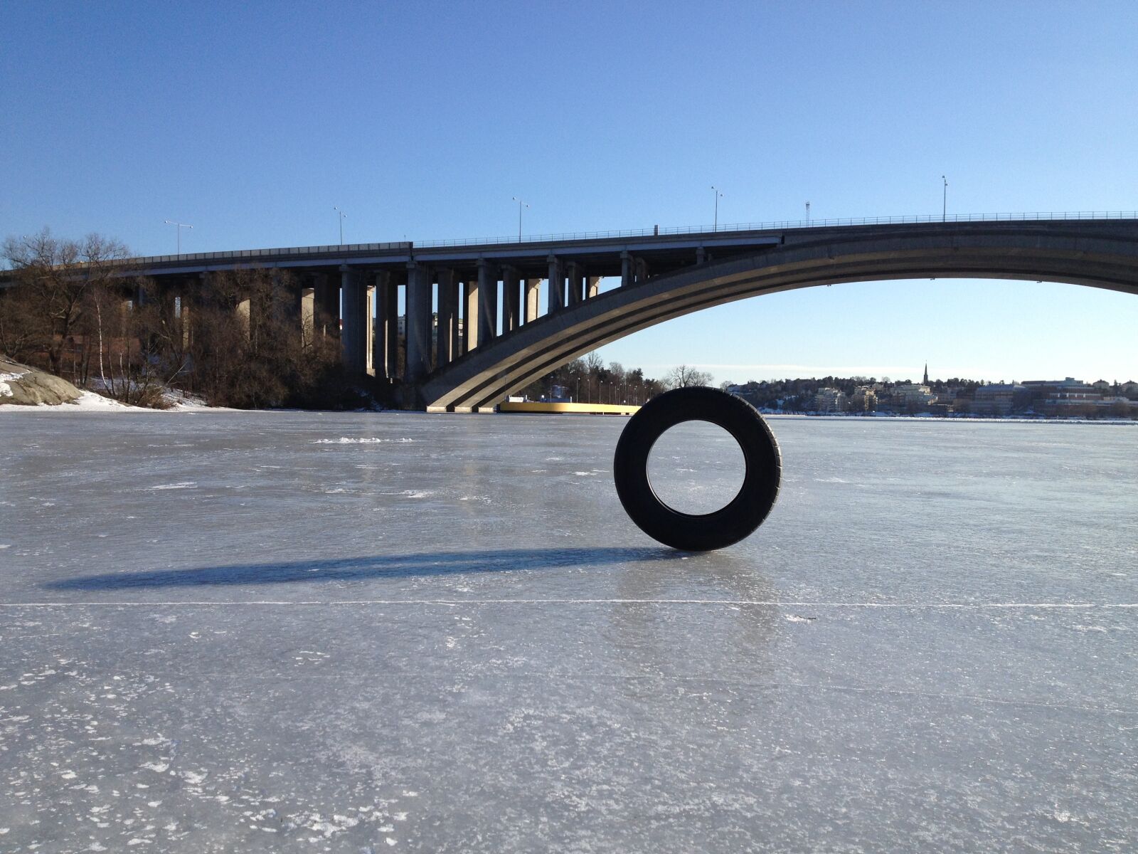 Apple iPhone 4S sample photo. Blue, sky, bridge, ice photography