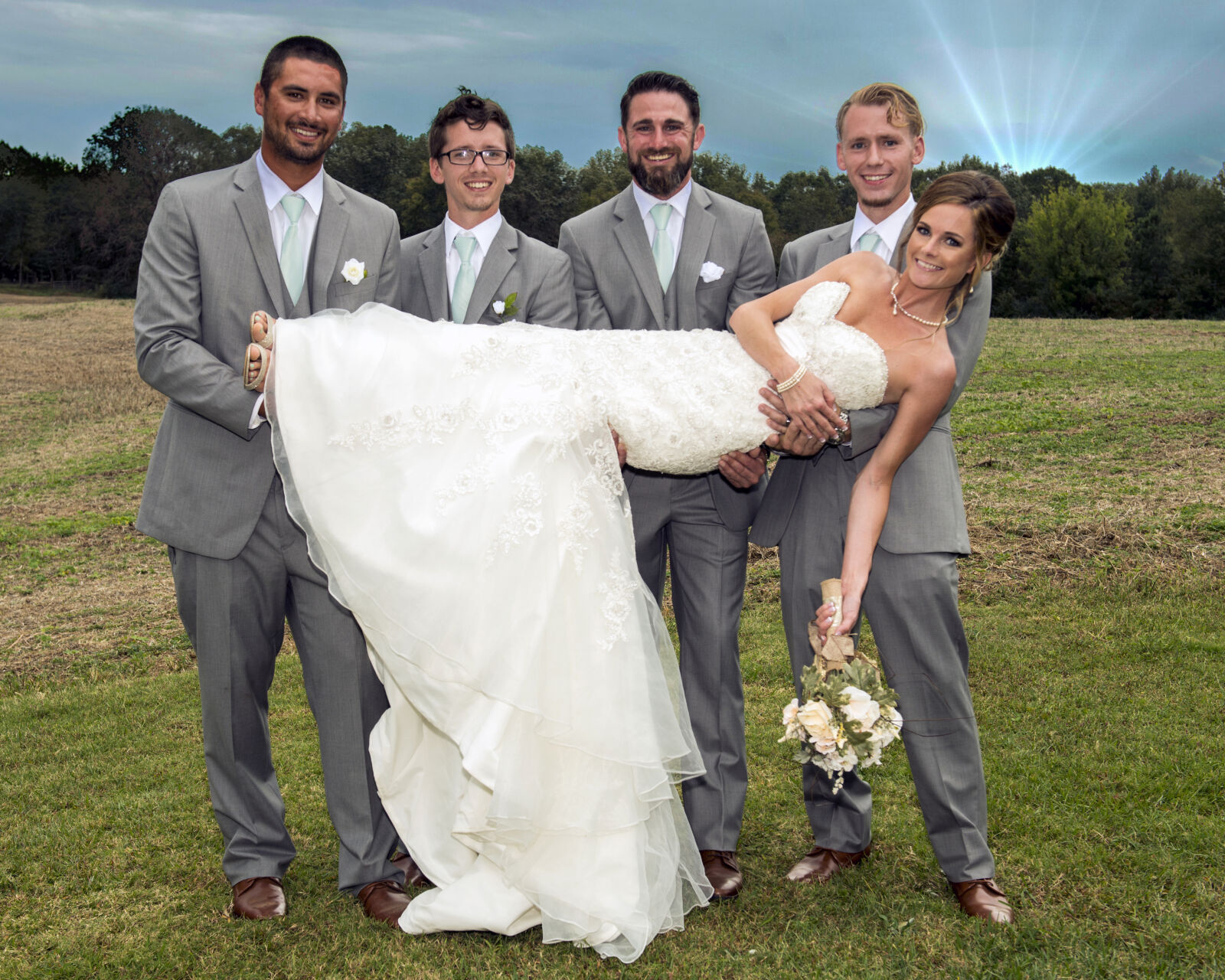 Nikon D800 sample photo. Bride, groomsmen, uplifting photography