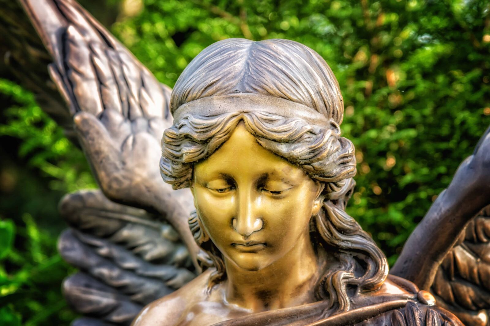Nikon D3300 sample photo. Angel, wing, bronze, religion photography