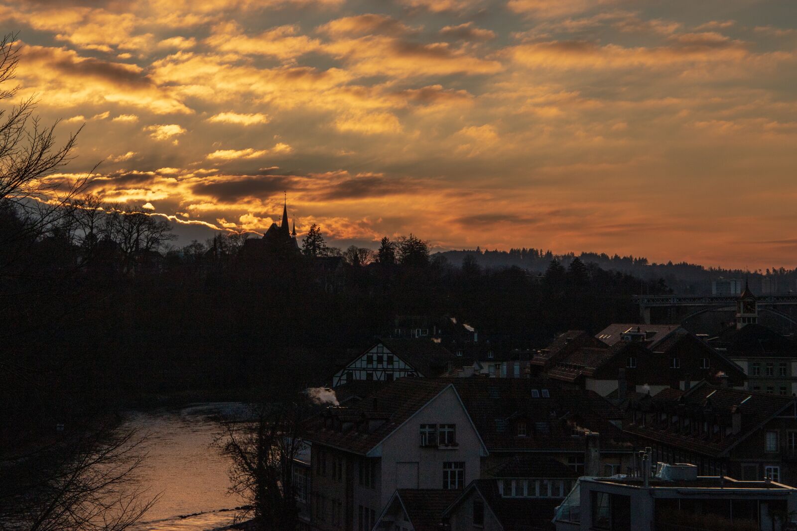 Canon EOS 6D Mark II sample photo. Afterglow, aare, bern photography