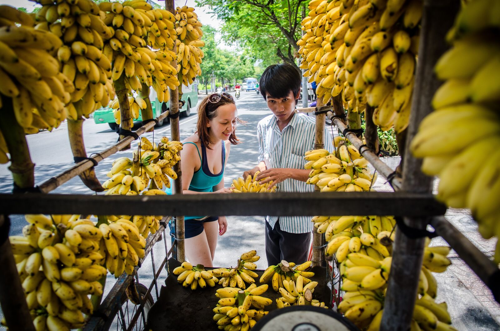 Nikon D7000 sample photo. Bananas, market, food photography